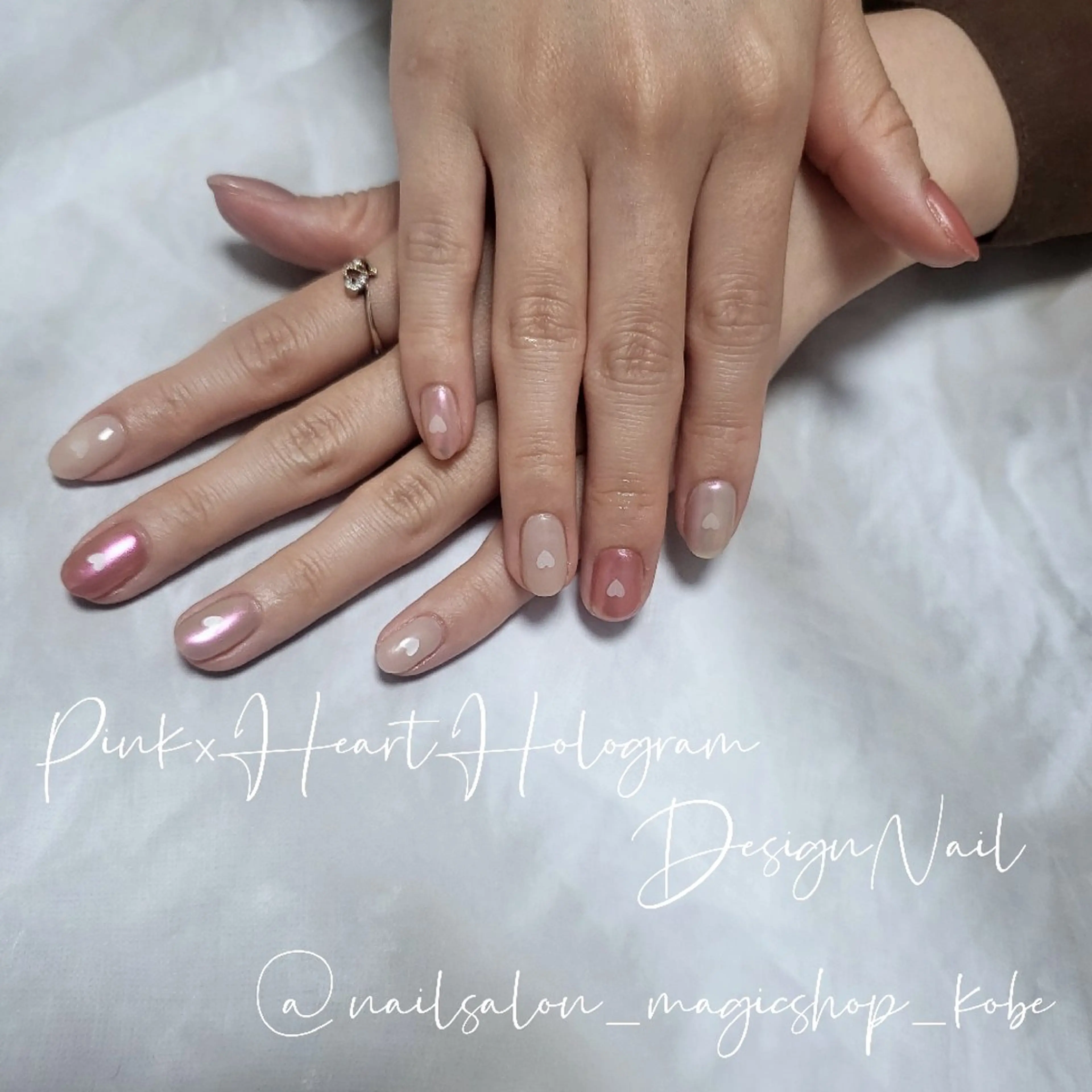 ネイル クリアネイル ジェルネイル ハート ミラーネイル ワンカラーネイル ハンドネイル Nailsalon MagicShopのネイルデザイン