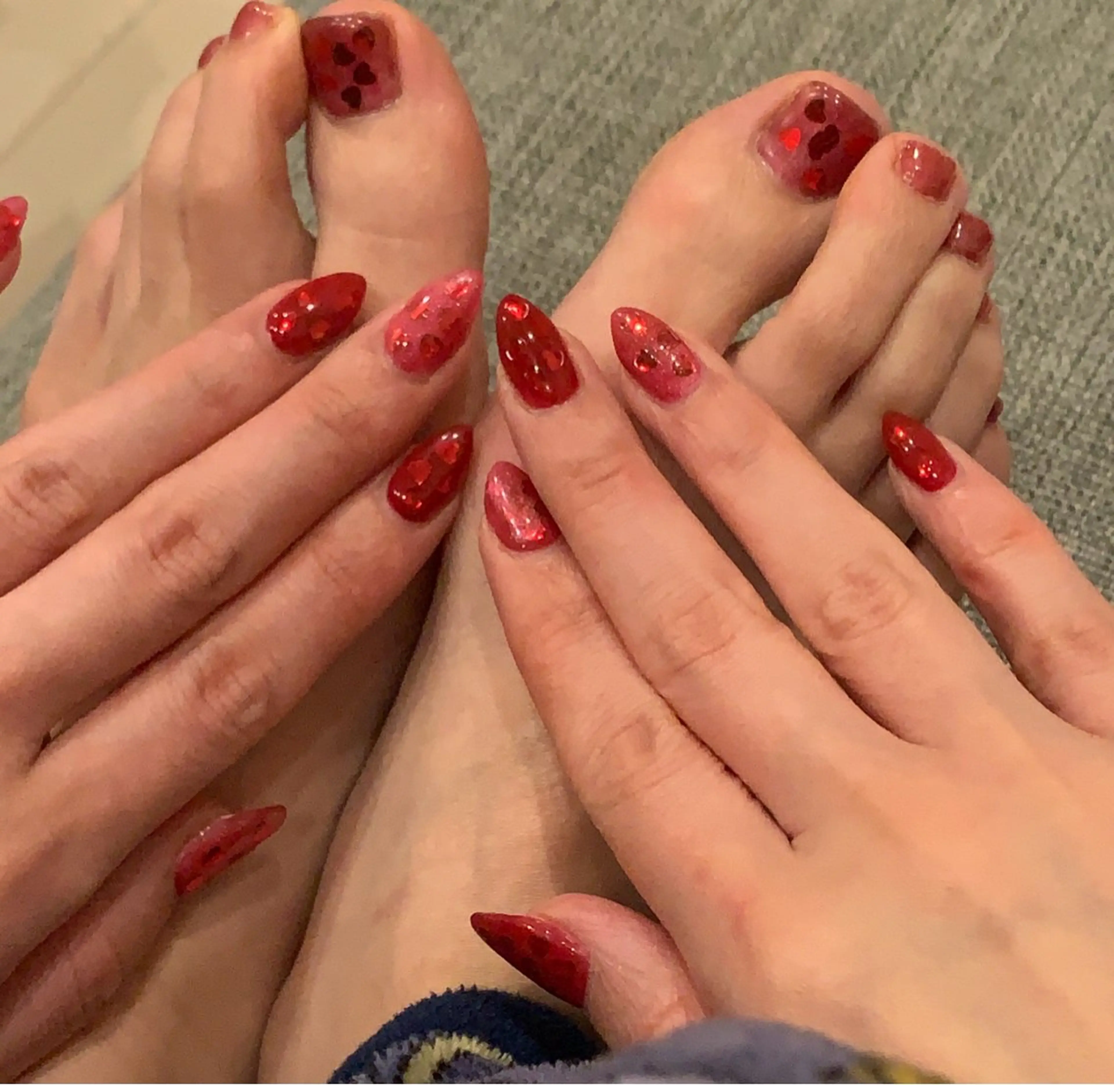 ネイル フットネイル おそろいネイル フットネイル 北川 恭子のネイルデザイン