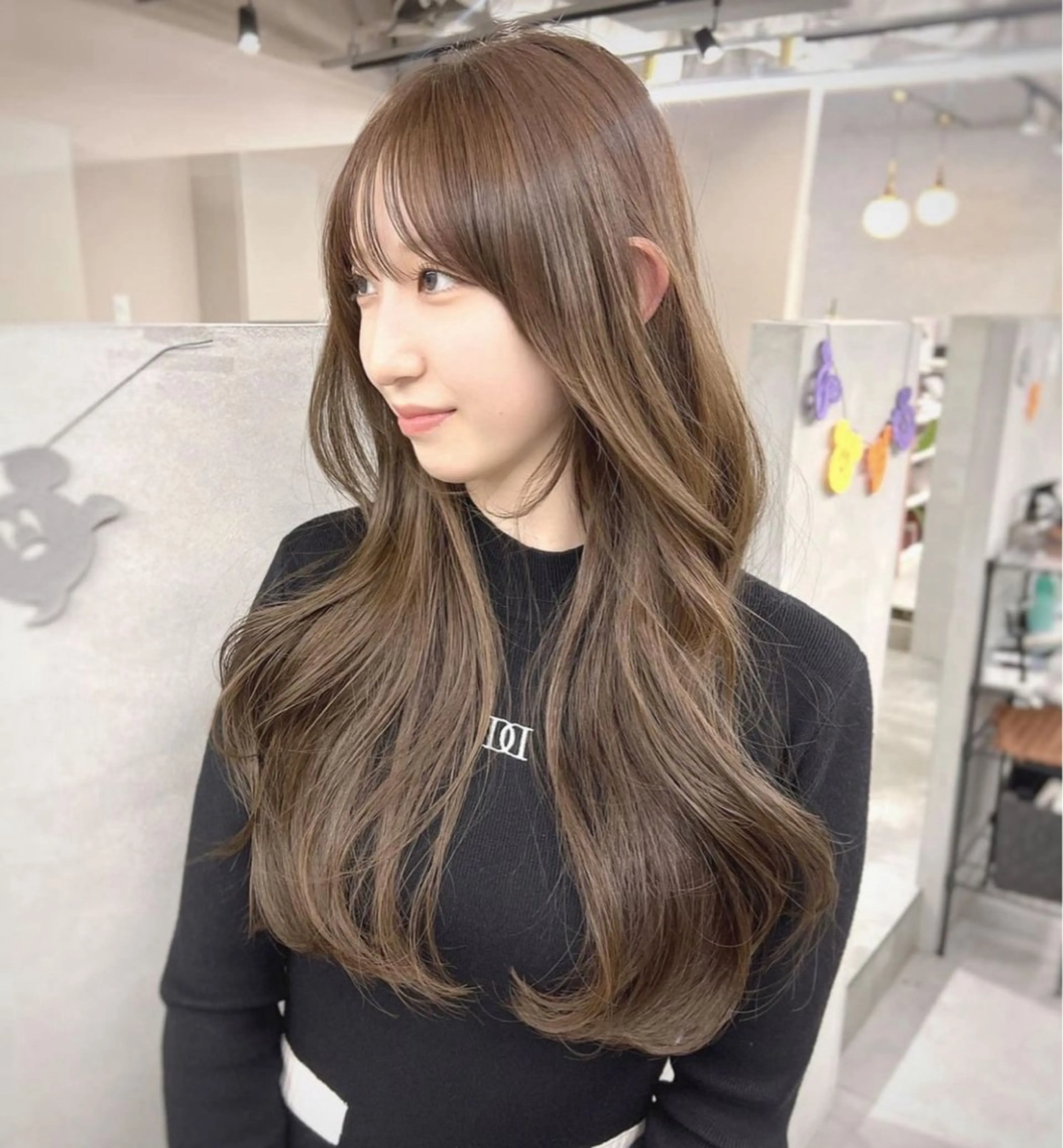 ロング カラー 韓国風ヘア レイヤーカット ボブ、縮毛矯正👑 心斎橋/高城涼也のヘアスタイル