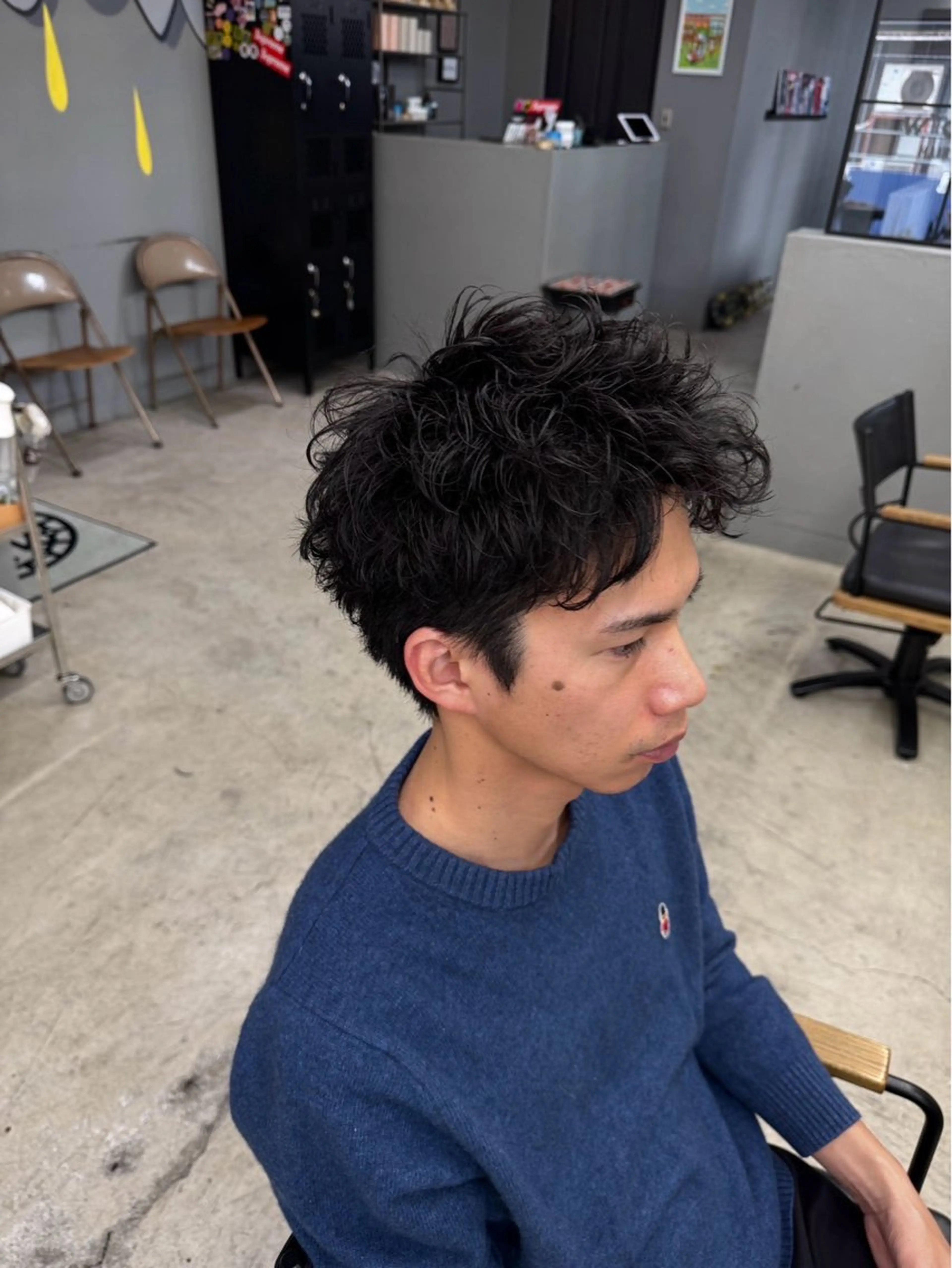 ショート パーマ メンズ カット パーマ メンズ専門サロン wokeのヘアスタイル