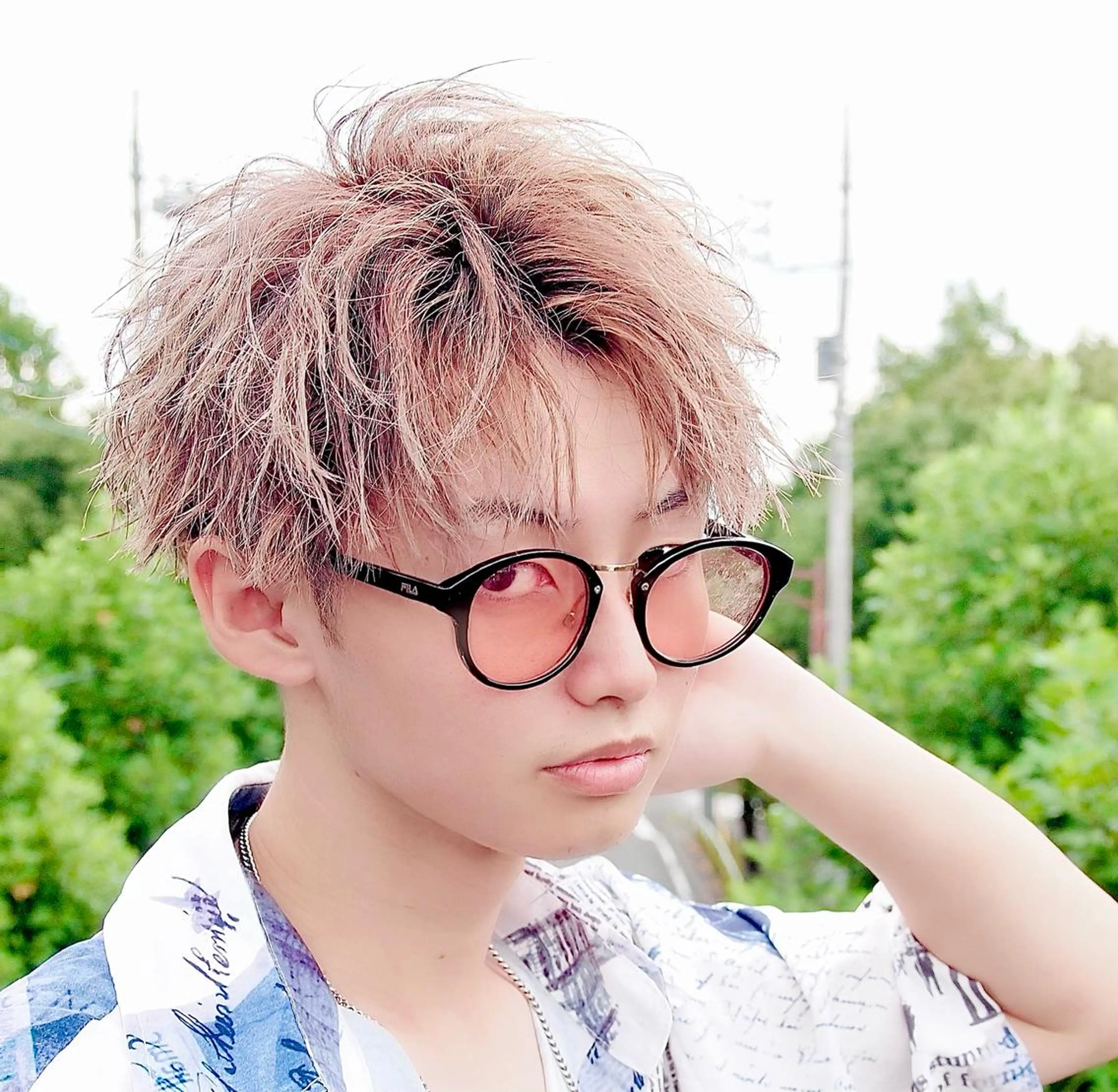 カラー メンズ メンズブリーチ ブリーチ トレンドパーマ‼️ NAOKI💥のヘアスタイル