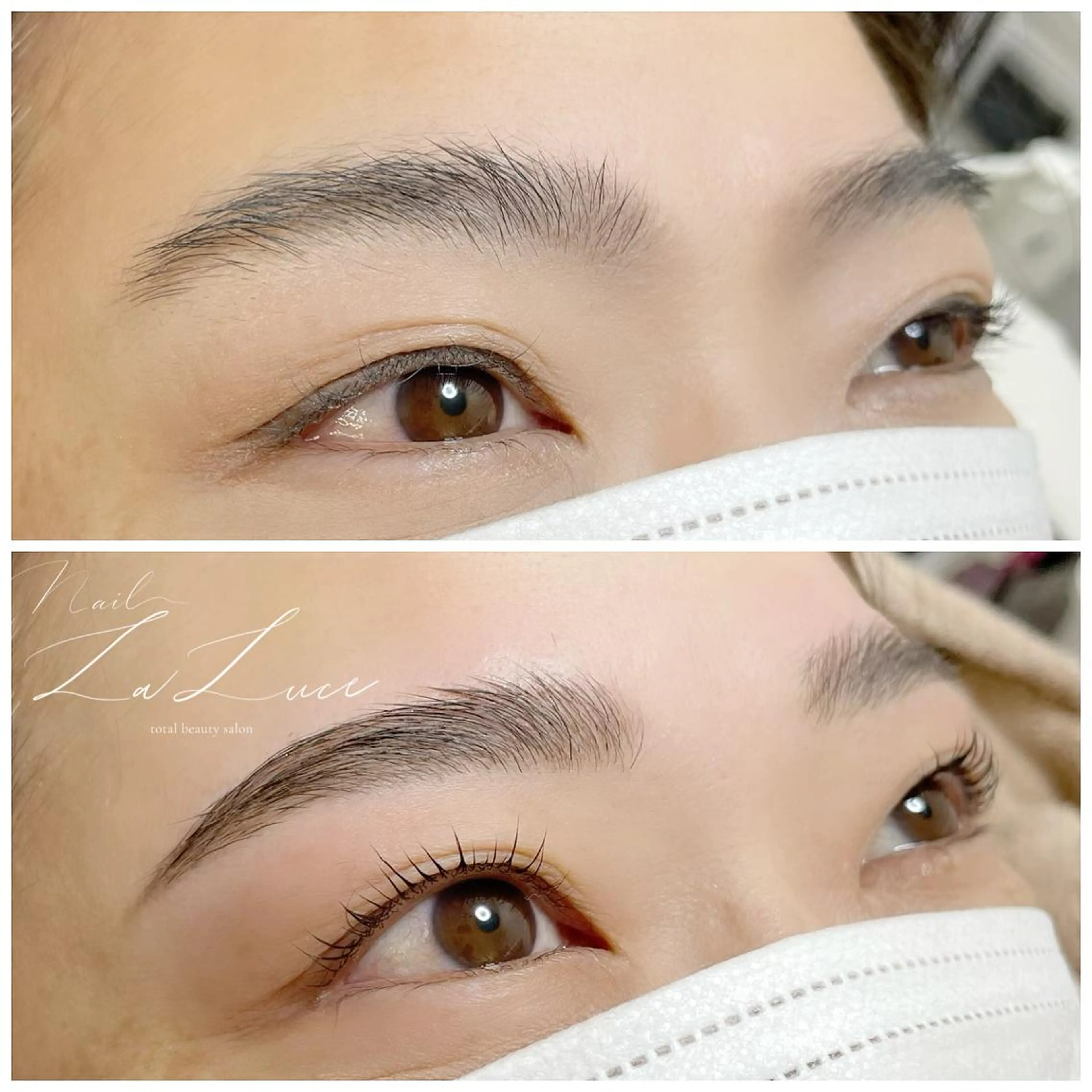 マツエク・マツパ アイブロウ 眉毛ワックス脱毛 一重×まつ毛パーマ NailLaLuce ネイルラルーチェのネイルデザイン