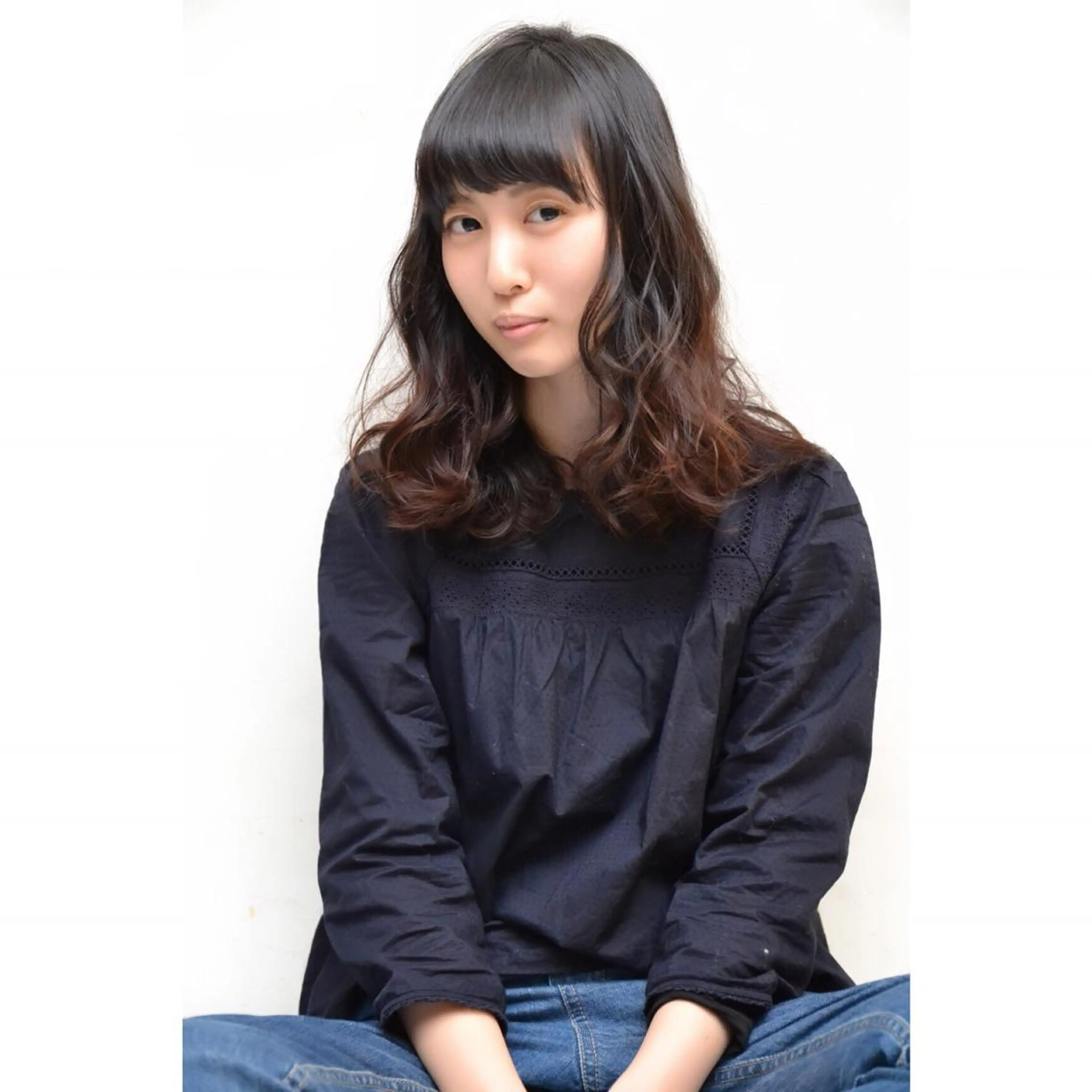 ミディアム セミロング ロング カラー 透明感カラー オレンジ 外国人風カラー 江上拓郎/ショート /酸性ストレートのヘアスタイル