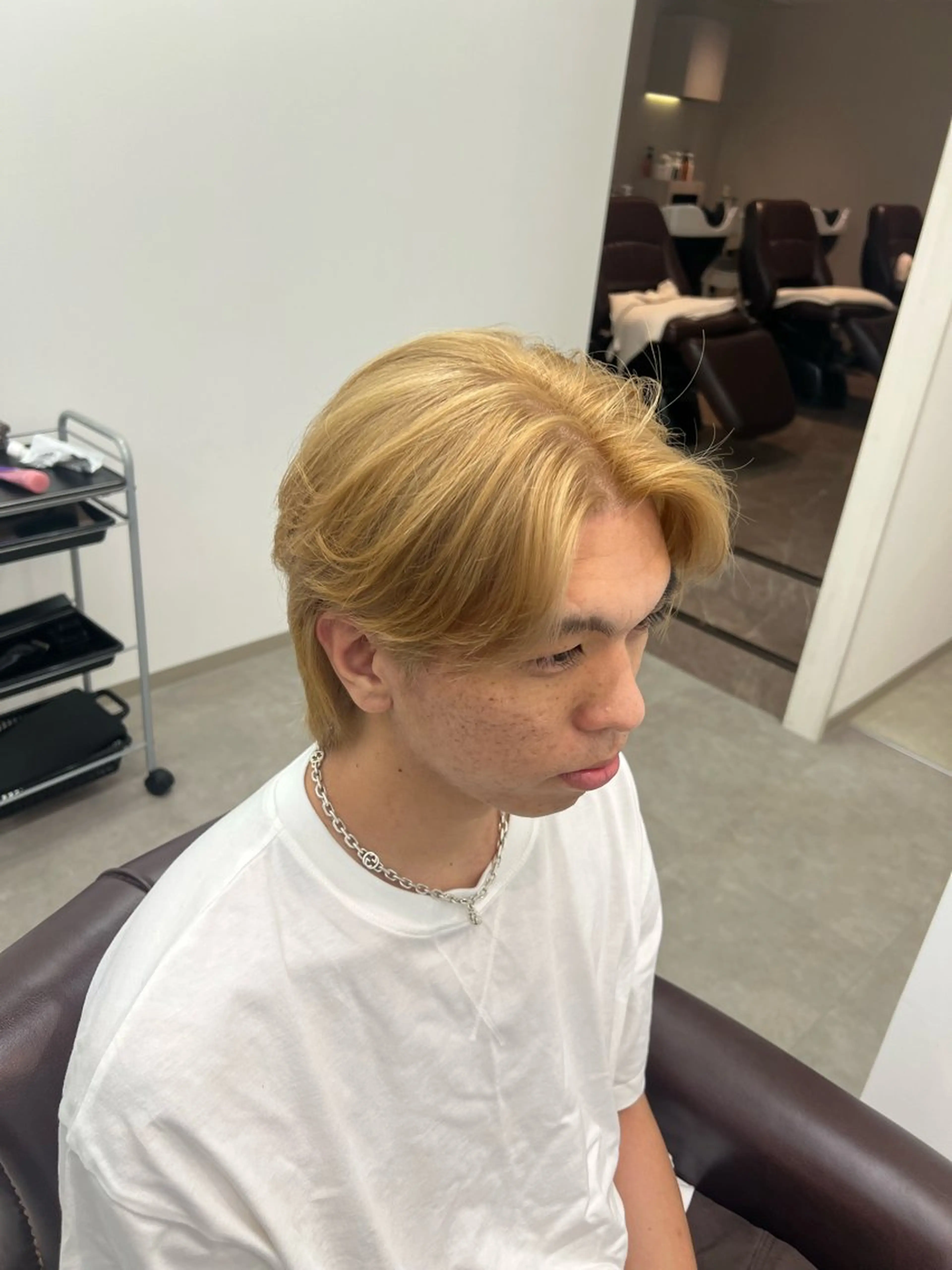 ショート カラー パーマ メンズ qualiaクオリア クラモチ　タクミのヘアスタイル