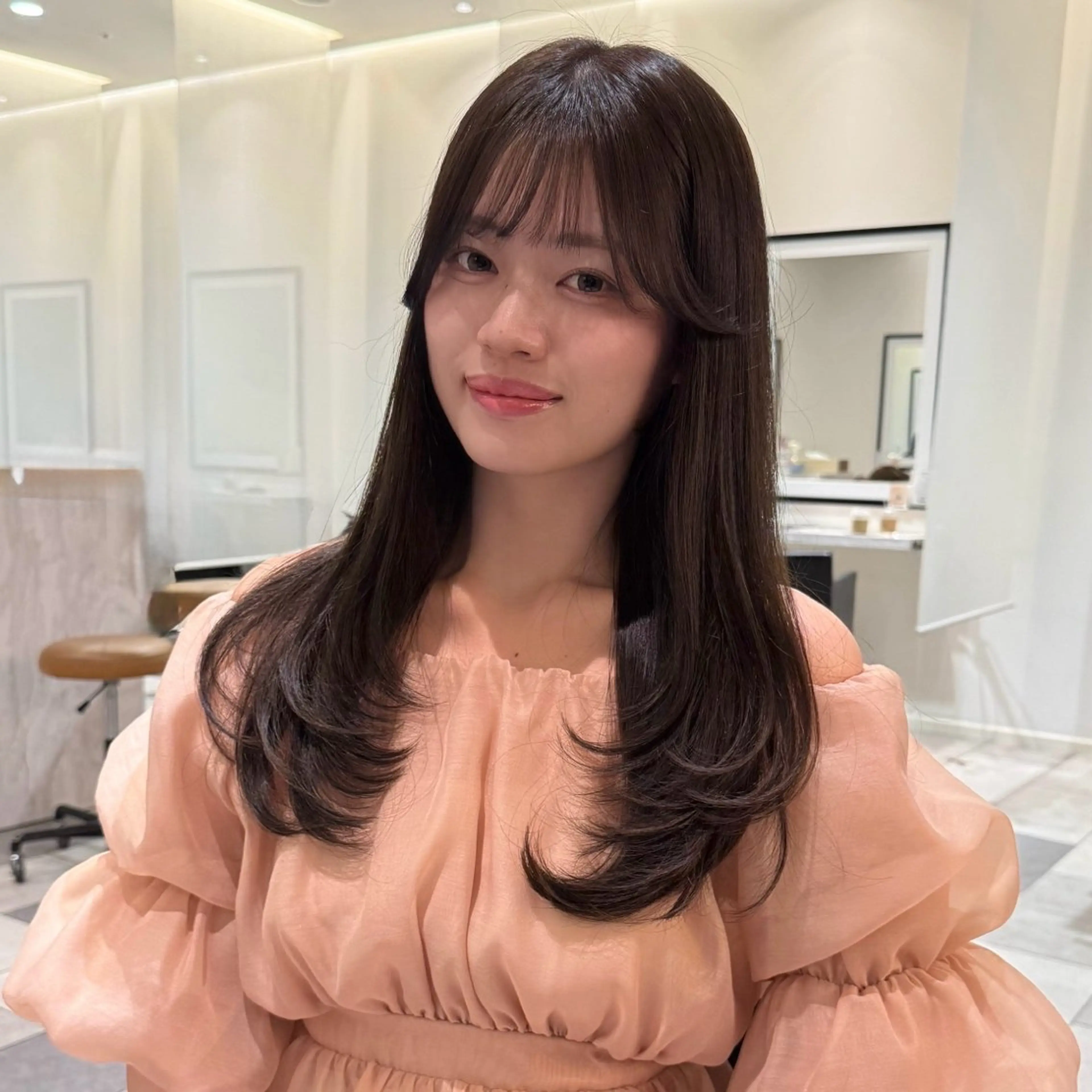 ロング 韓国風ヘア レイヤーカット カット ヘアカラー トリートメント Sayu🤍ktwo -nagoyaのヘアスタイル