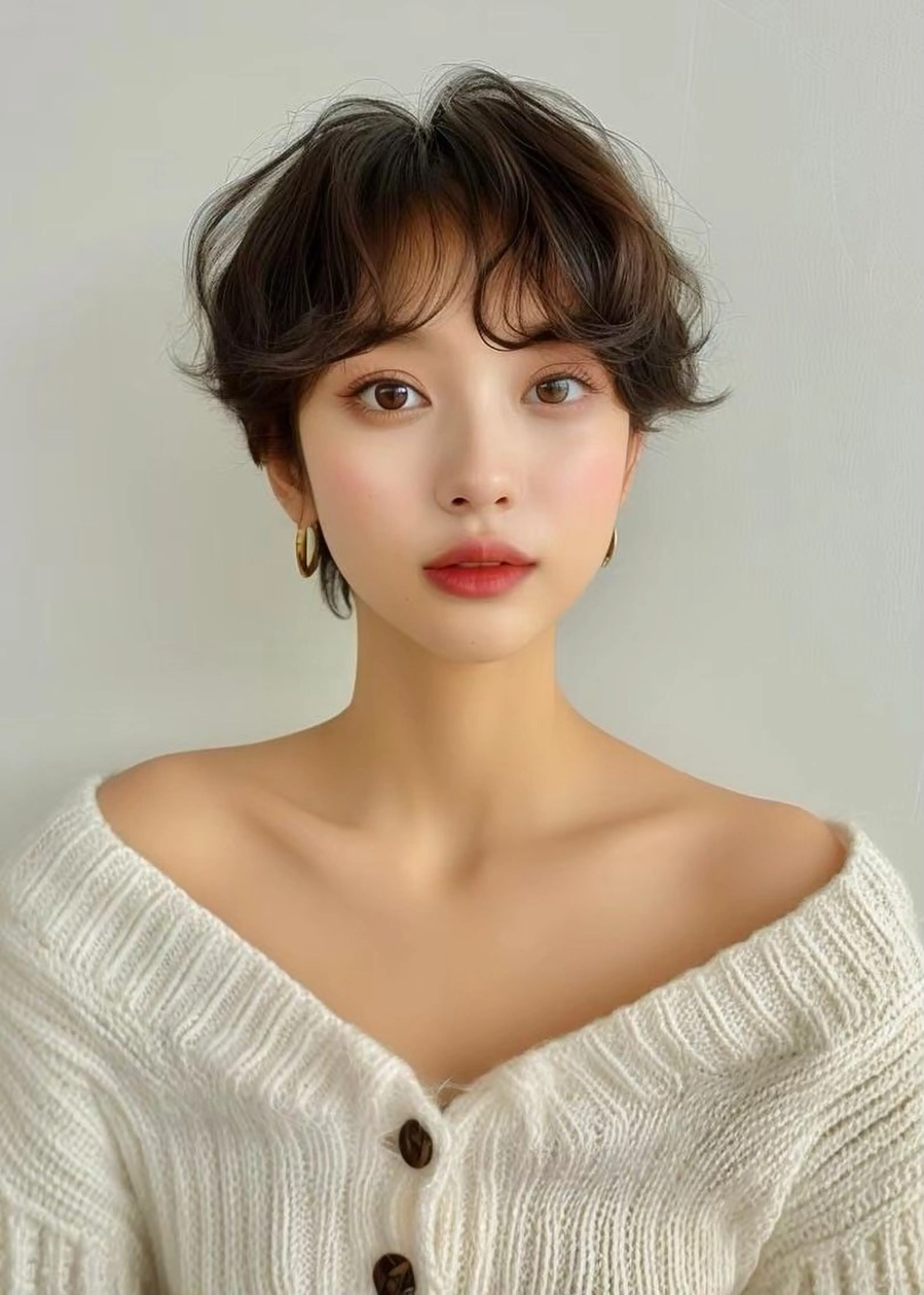 ショート パーマ ショートヘア 40代以上限定 縮毛矯正モデル募集中のヘアスタイル