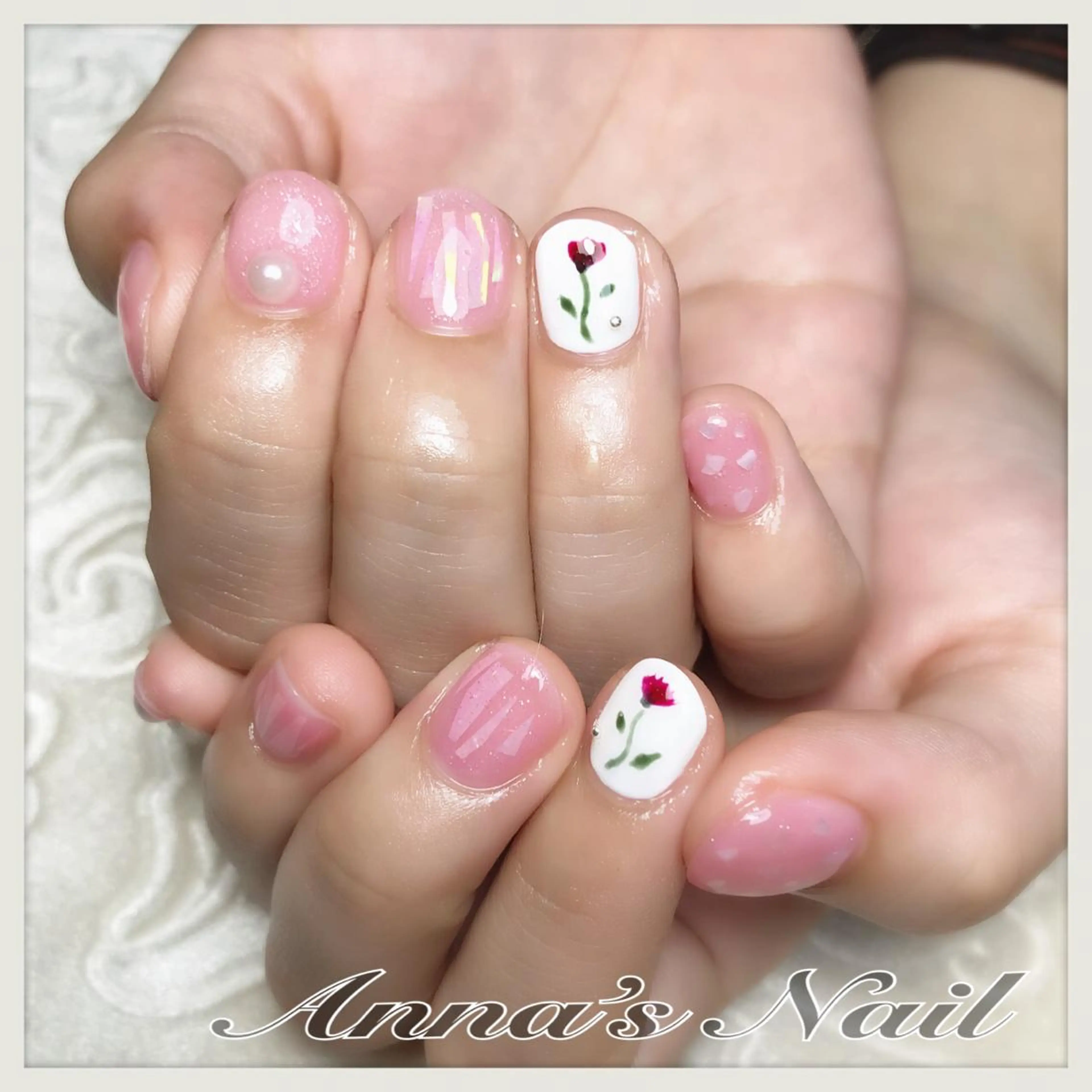 ネイル ピンク 春ネイル Anna’s Nail所属・清口 杏奈のネイルデザイン