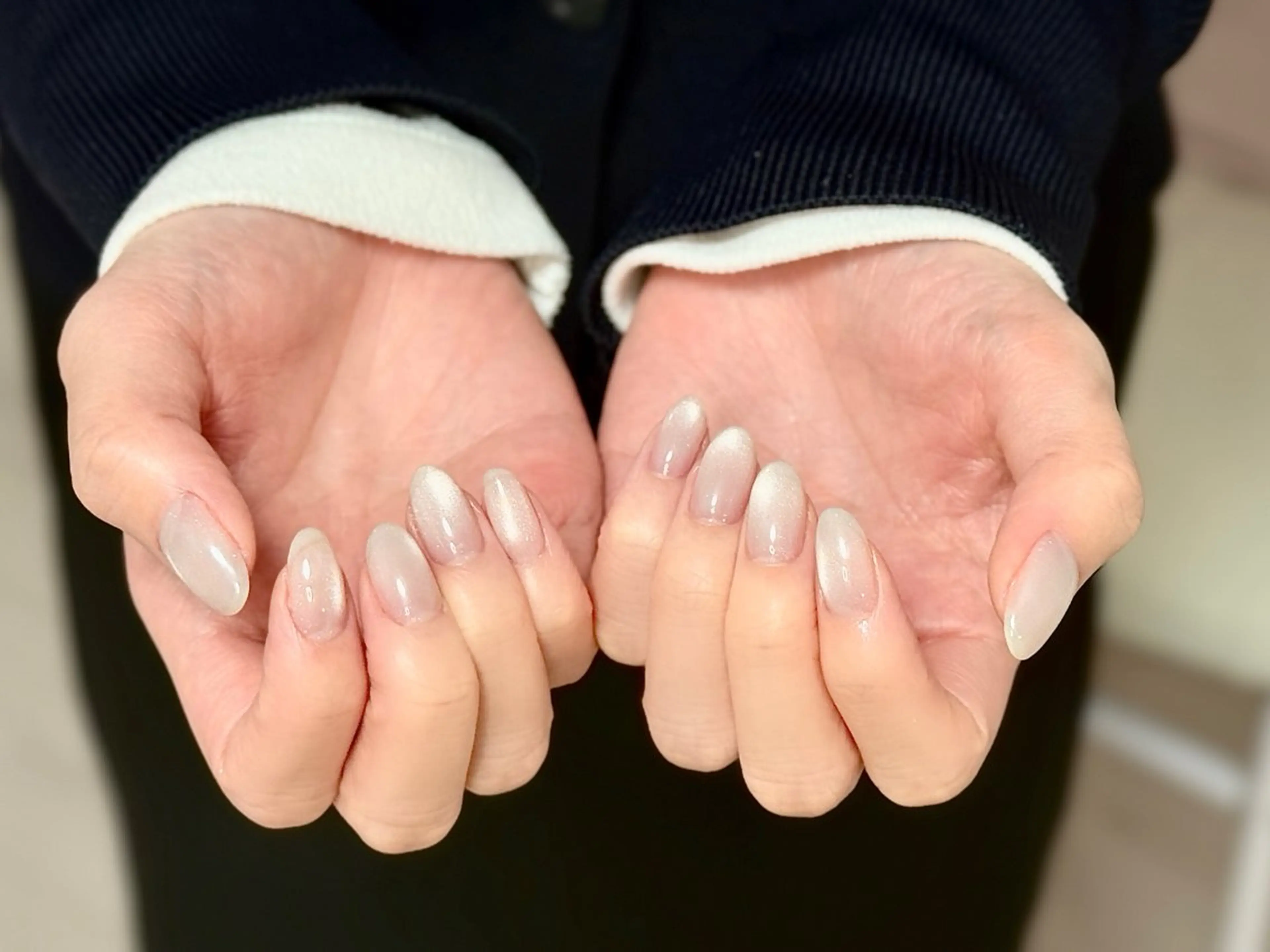 ネイル アートネイル オーロラネイル チークネイル フレンチネイル ガラスフレンチ ハンドネイル 🎀🎀YooLi Nail Salonのネイルデザイン