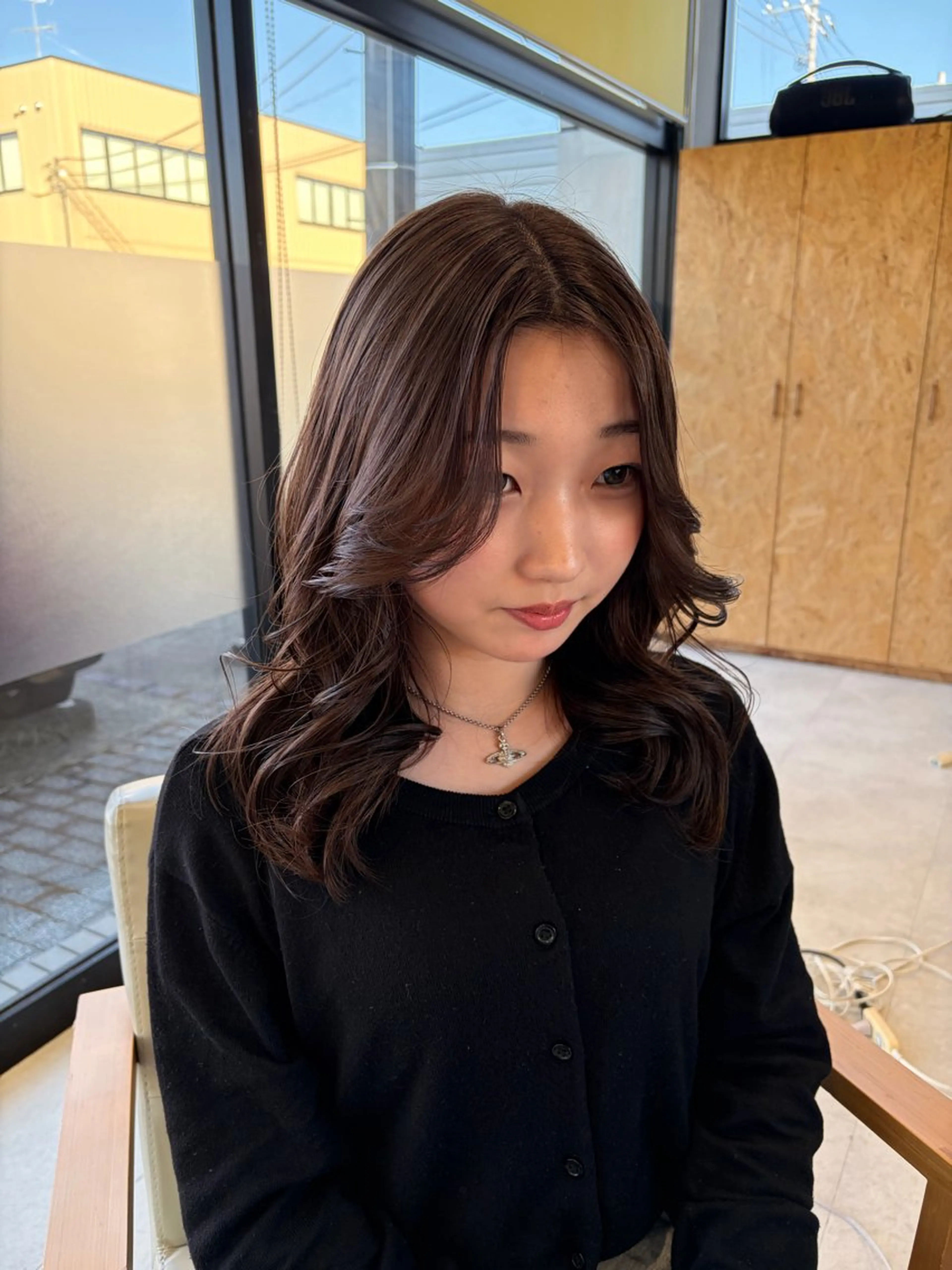 ミディアム カット ヘアカラー 野上 麗のヘアスタイル