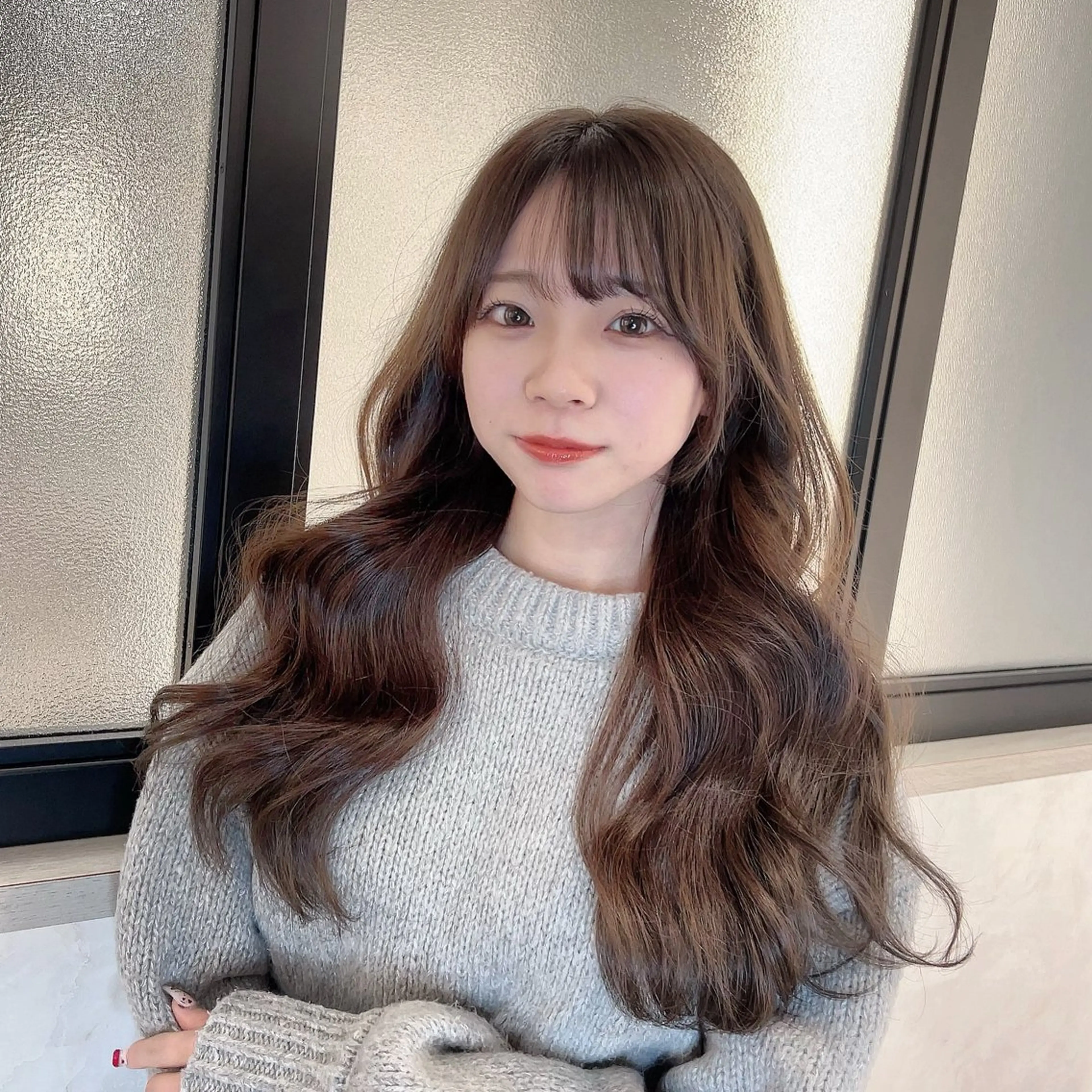 ロング カラー カット ヘアカラー トリートメント &chaLme   心斎橋所属・emi/髪質改善/ 韓国風/艶カラーのヘアスタイル