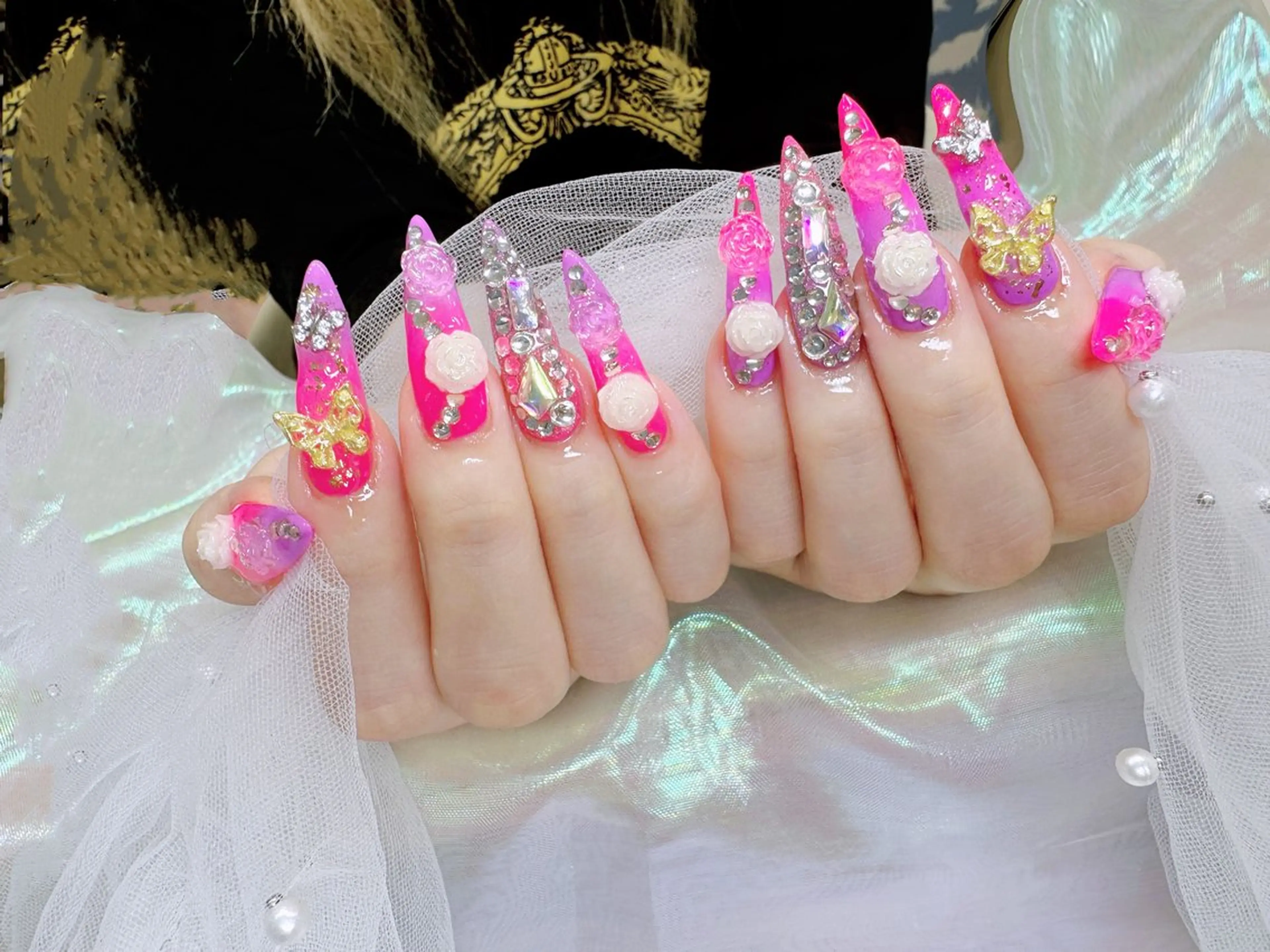 ★【チップスカルプ長さ出し】セレブロングLL付け放題（3000種類のパーツ） ¥17980の写真