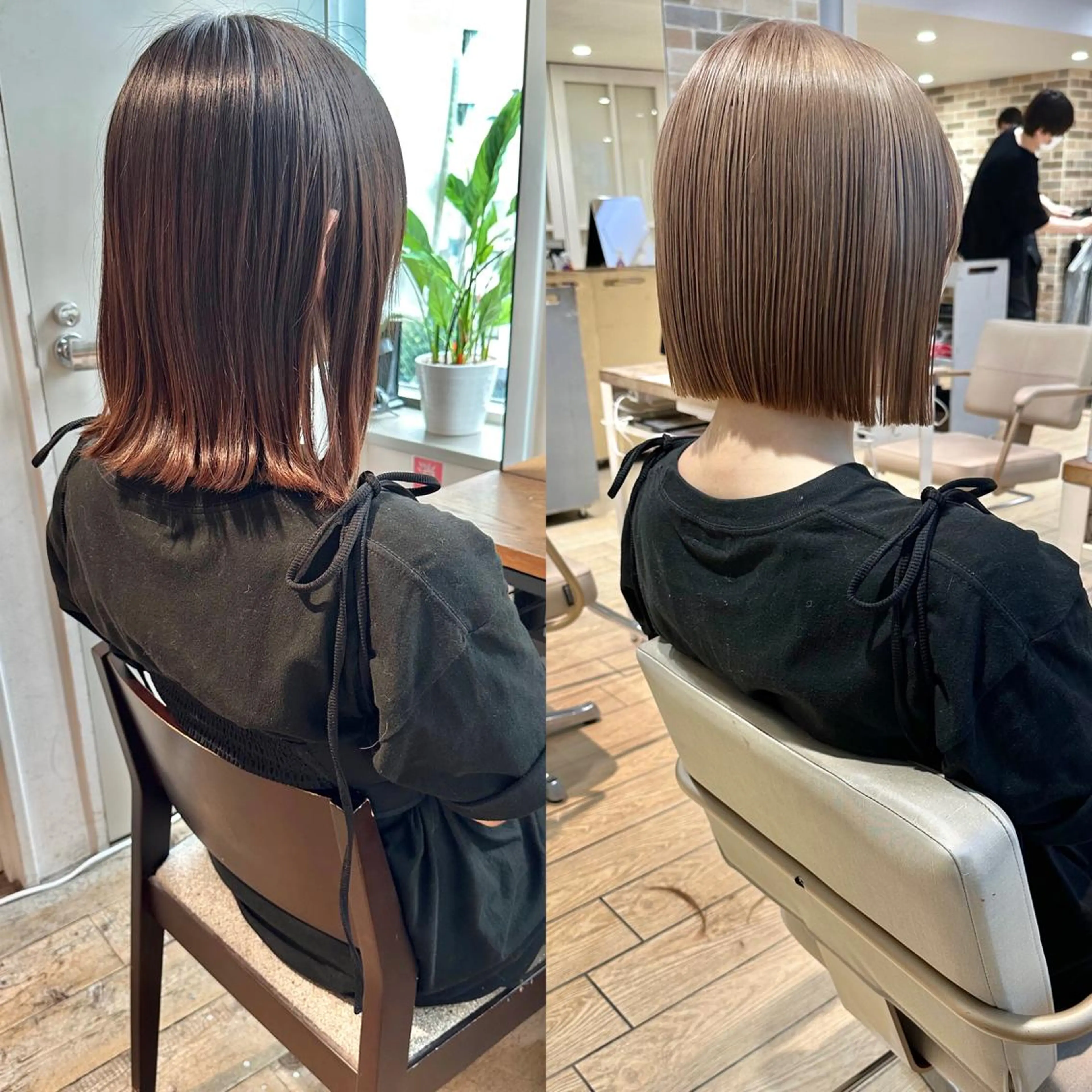 ミディアム 切りっぱなしボブ ショートボブ ボブ くびれヘア タンバルモリ カット ヘアカラー トリートメント 市原 大翼のヘアスタイル