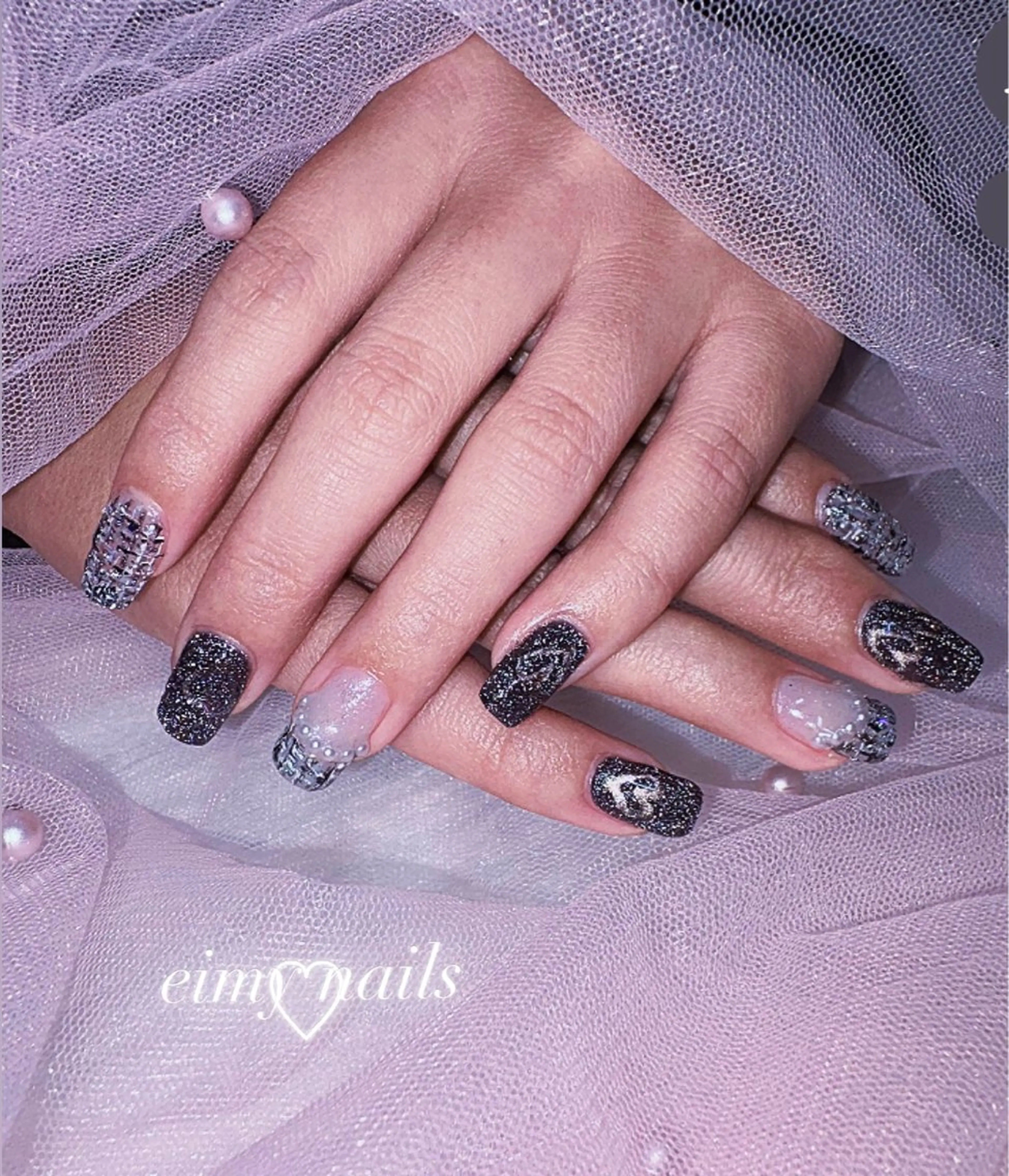 ネイル フラッシュネイル フラッシュマグ グラデーション ラメ(グリッター) ラメグラデーション ハンドネイル 🤍eimy nails🤍所属・eimy nails♡のネイルデザイン