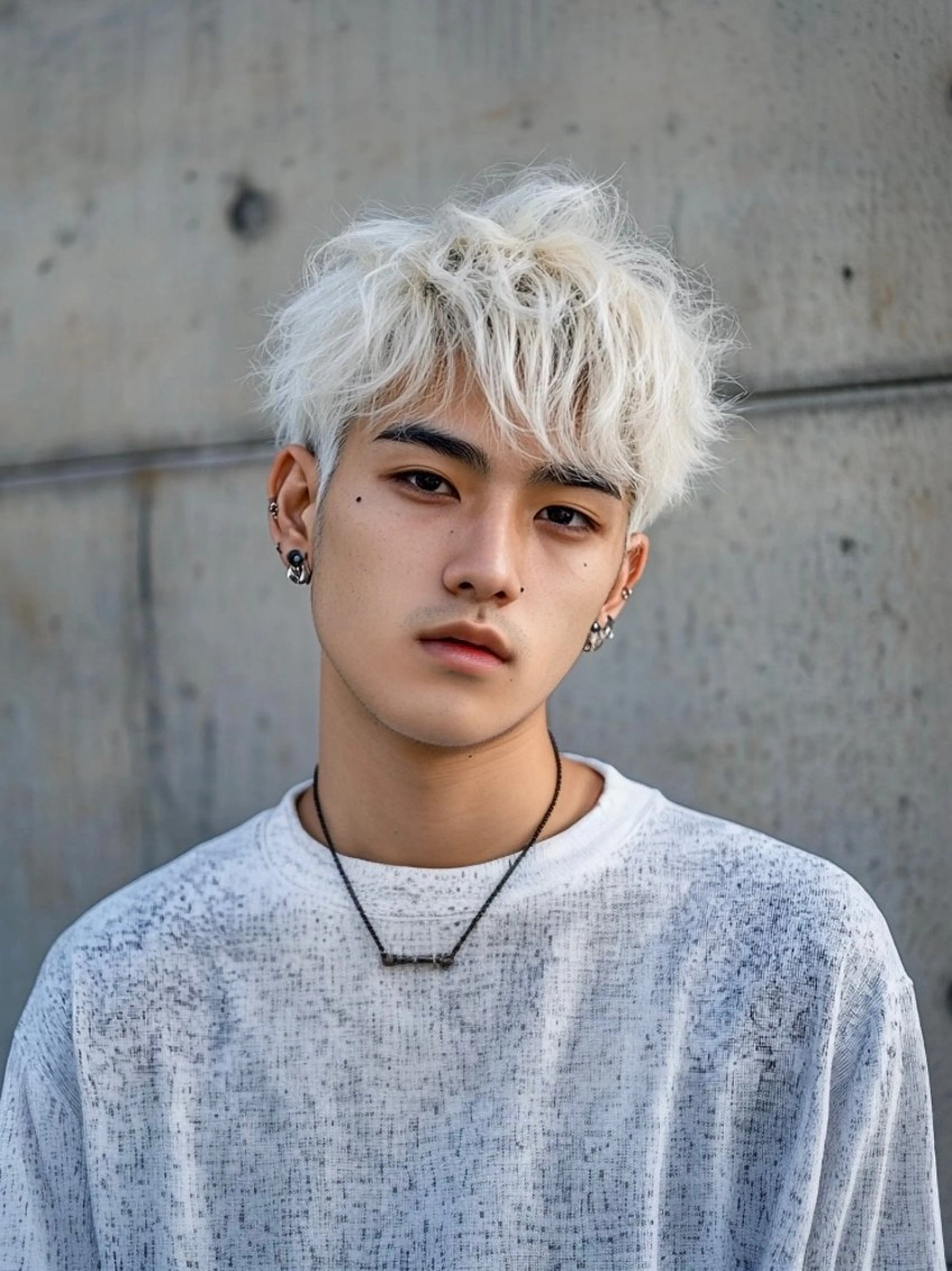 ショート パーマ メンズ メンズハイトーン メンズバレイヤージュのヘアスタイル