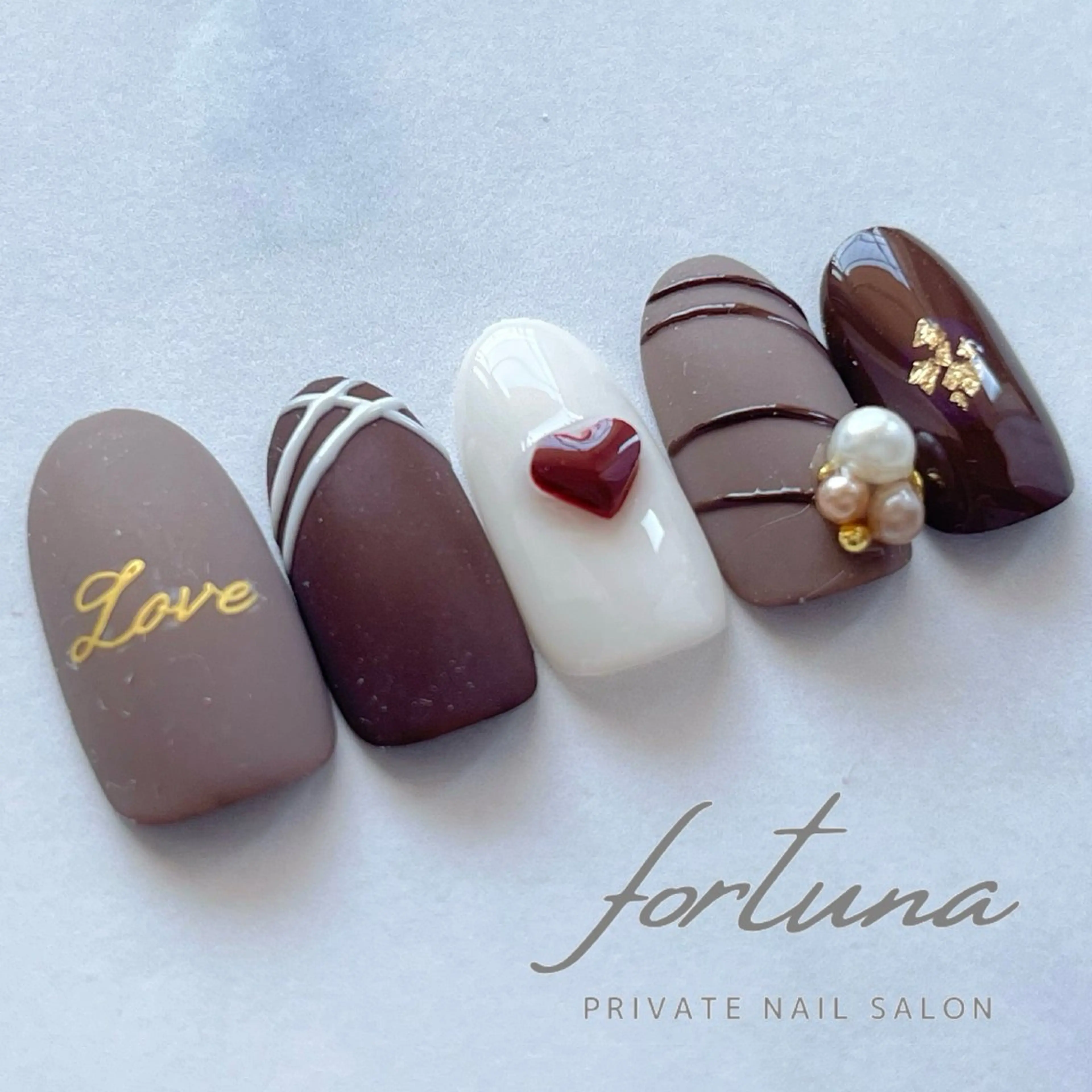 ネイル ジェルネイル パラジェル バレンタイン fortuna 武藤裕美のネイルデザイン