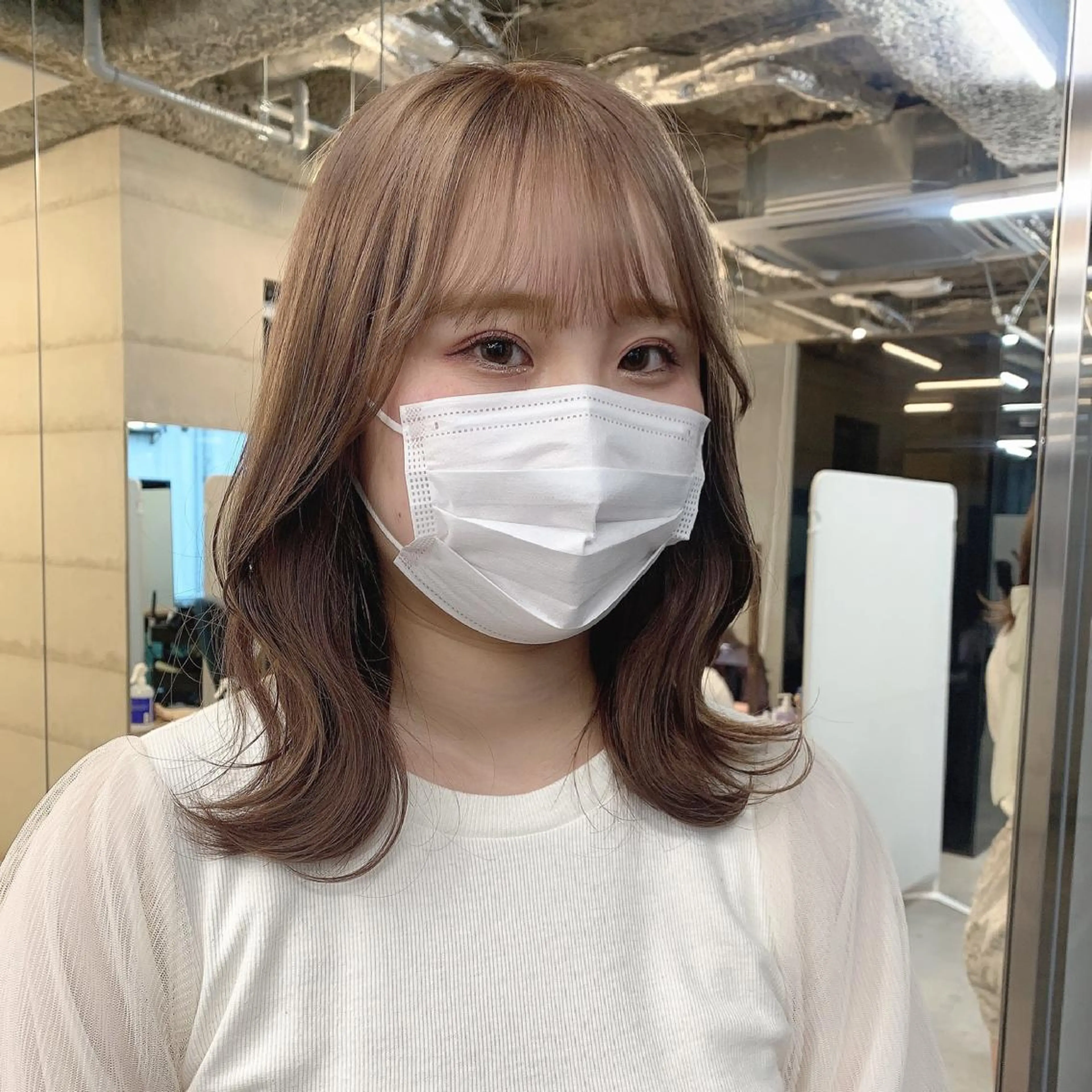 ミディアム カラー カット ヘアカラー トリートメント ヘッドスパ 透明感/オリーブ/ グレージュ/YUKAのヘアスタイル