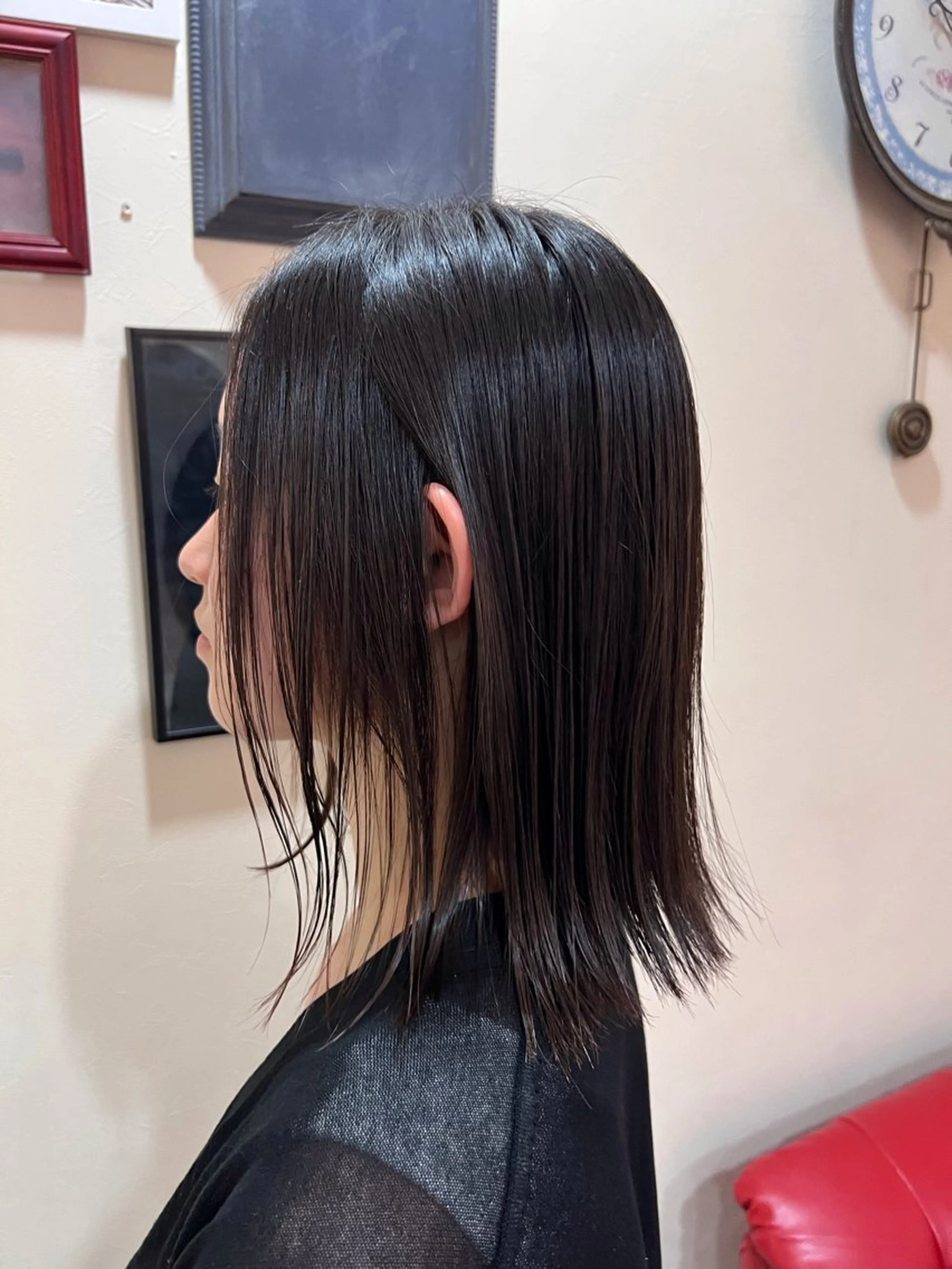 ミディアム 顔周りカット 縮毛矯正 hair&space velon所属・韓国スタイル🫧 サーシャのヘアスタイル