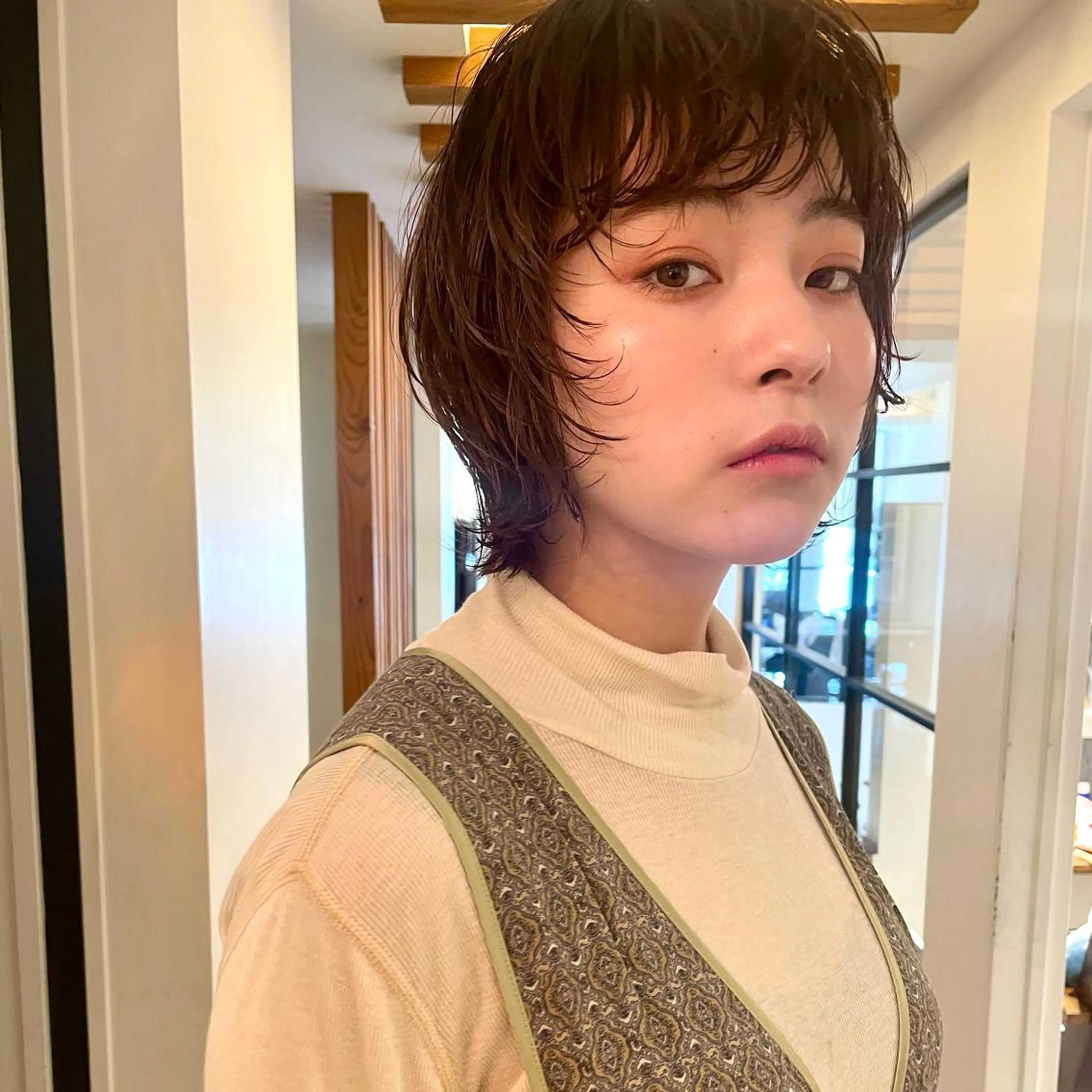 ショート パーマ 似合わせカット ニュアンスパーマ カット パーマ トリートメント ボブ/レイヤー/ケア パーマ/リュウタのヘアスタイル