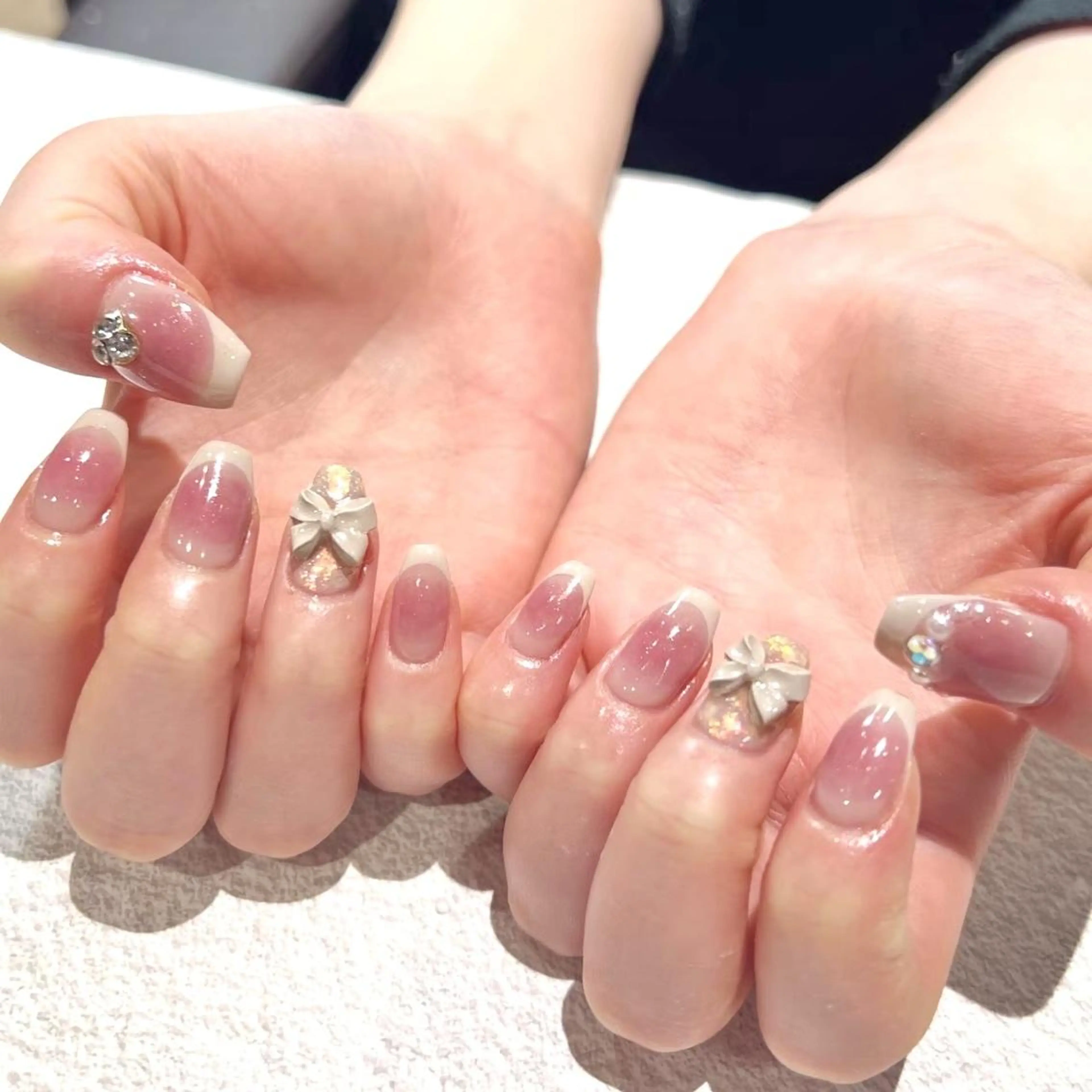 ネイル 長さ出し ジェルネイル グラデーション 韓国ネイル マグネットネイル Ruina 渋谷のネイルデザイン