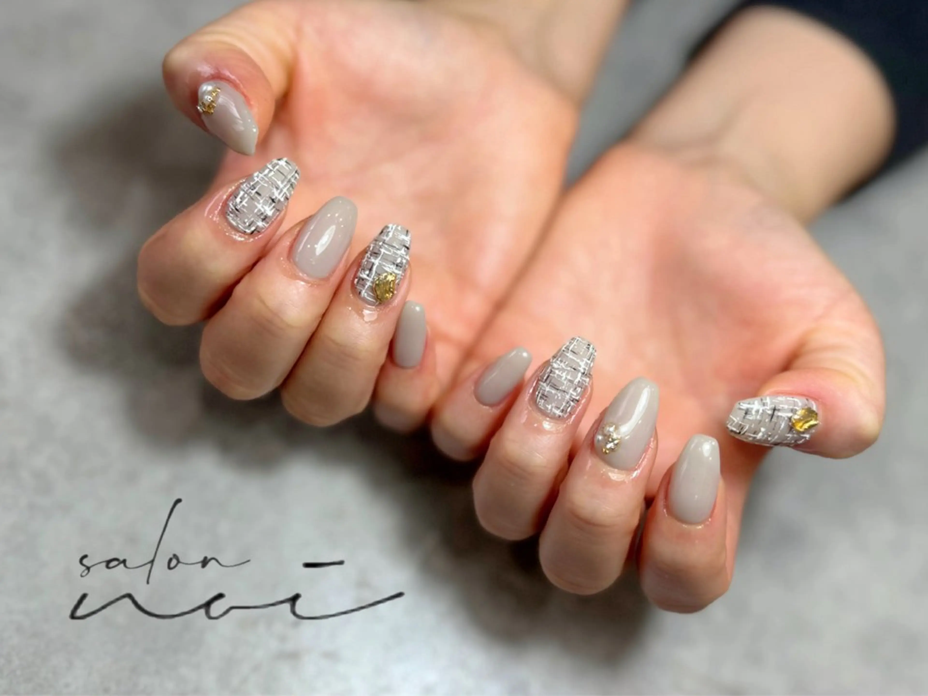 ネイル ツイードネイル ハンドネイル salon noi所属・salon noiのネイルデザイン