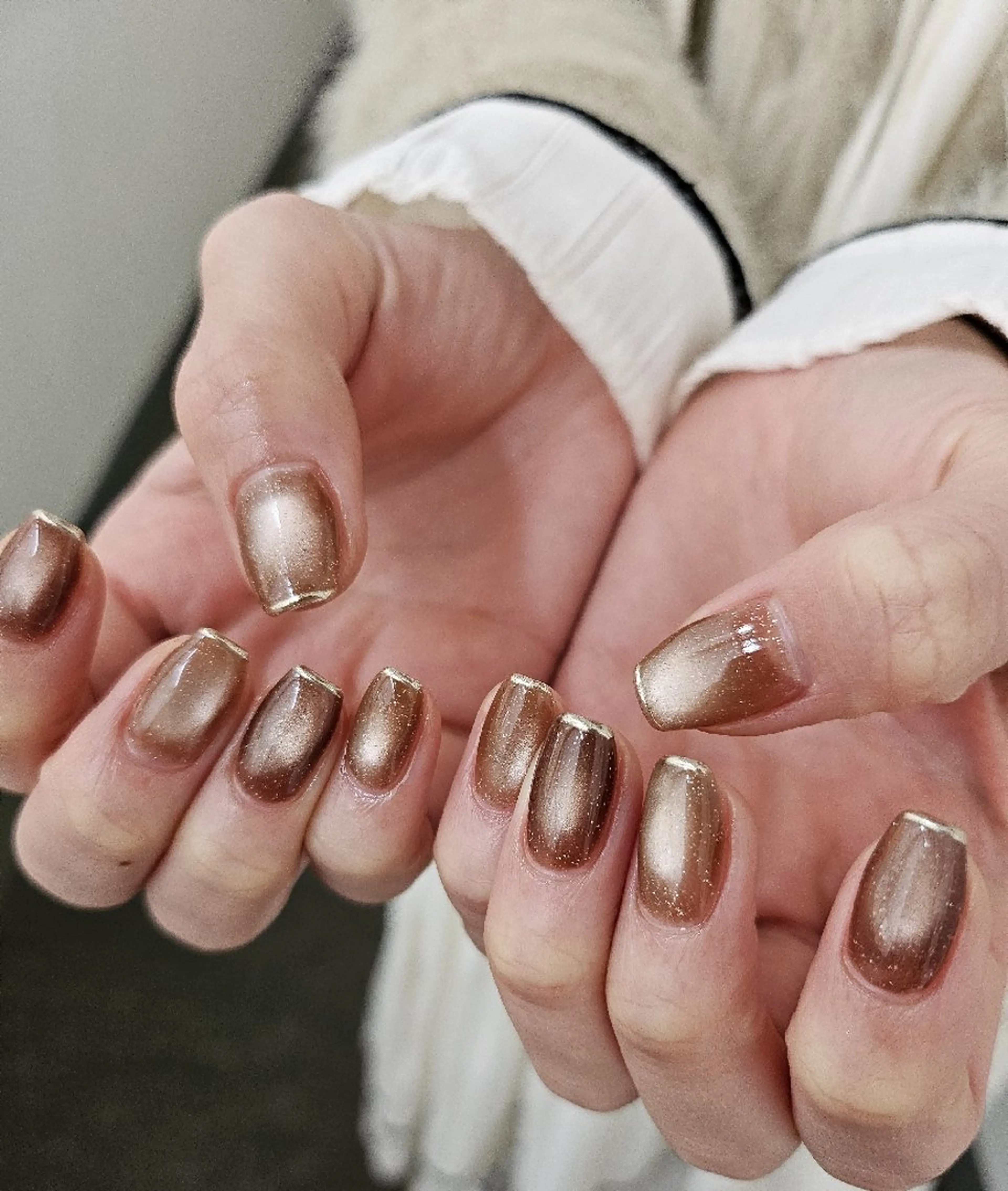 ネイル フレンチネイル マグネットネイル ミラーネイル オフィスネイル シンプルネイル ハンドネイル puku nail 🌼kazu🌼のネイルデザイン