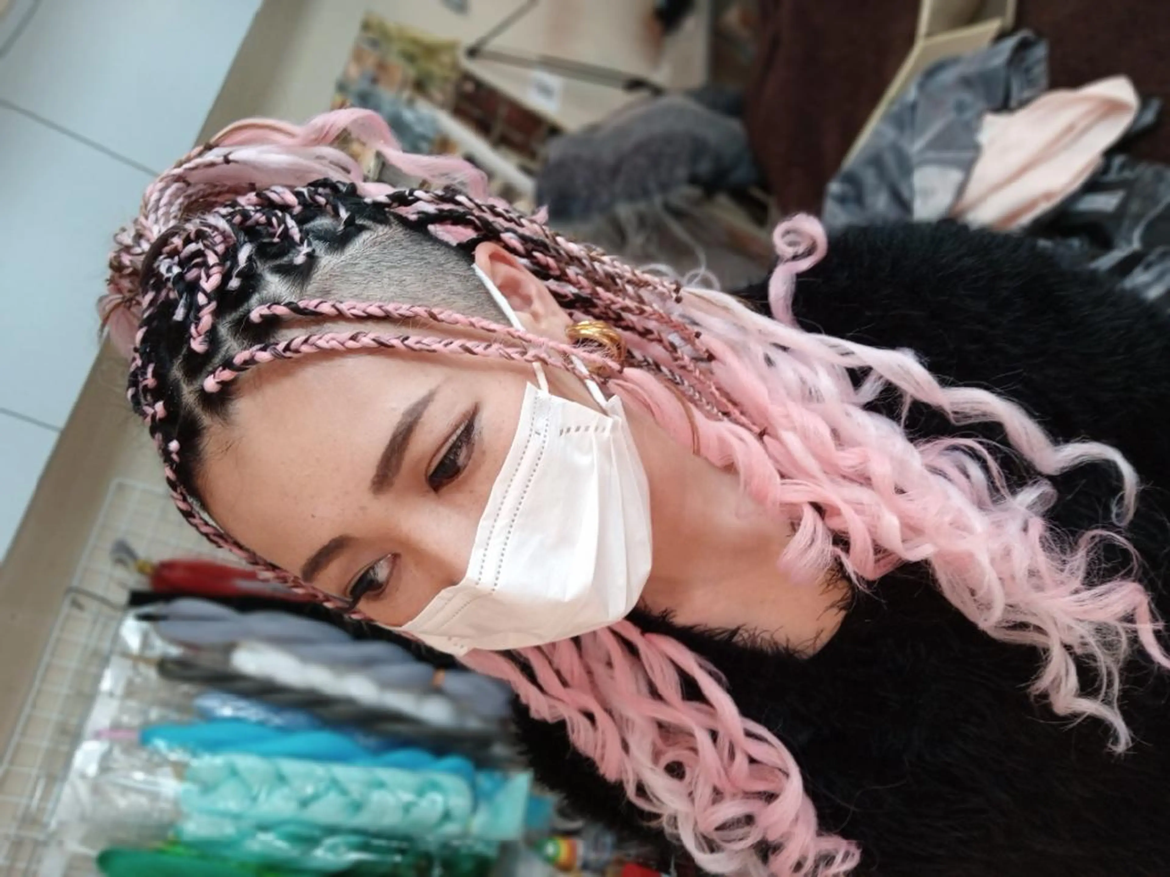 ヘアアレンジ セミロング エクステ scamp ★のヘアスタイル