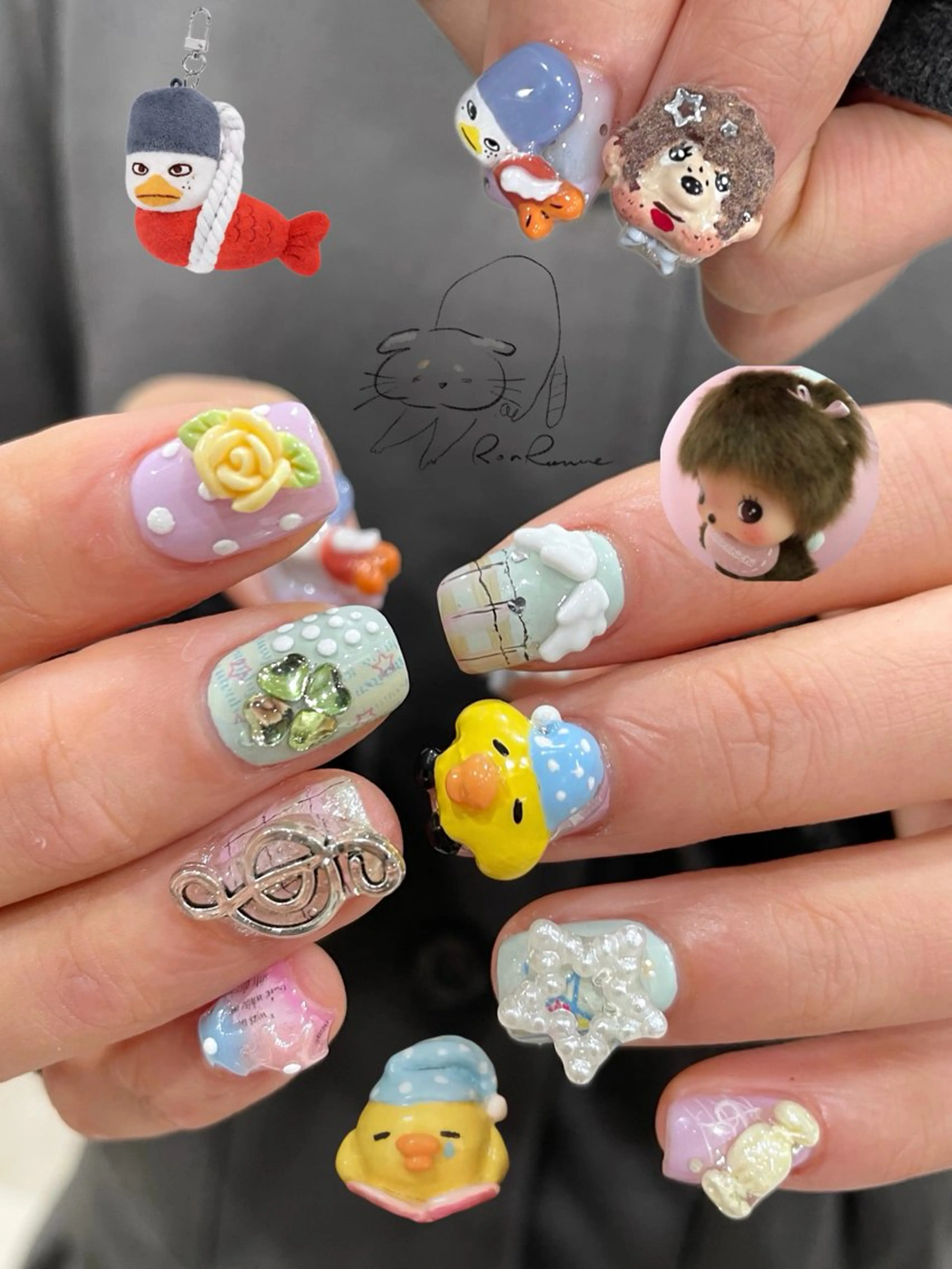 ネイル アートネイル オーロラネイル 長さ出し フレンチネイル ジェルネイル ハンドネイル Cho Artネイル所属・ronronne .のネイルデザイン