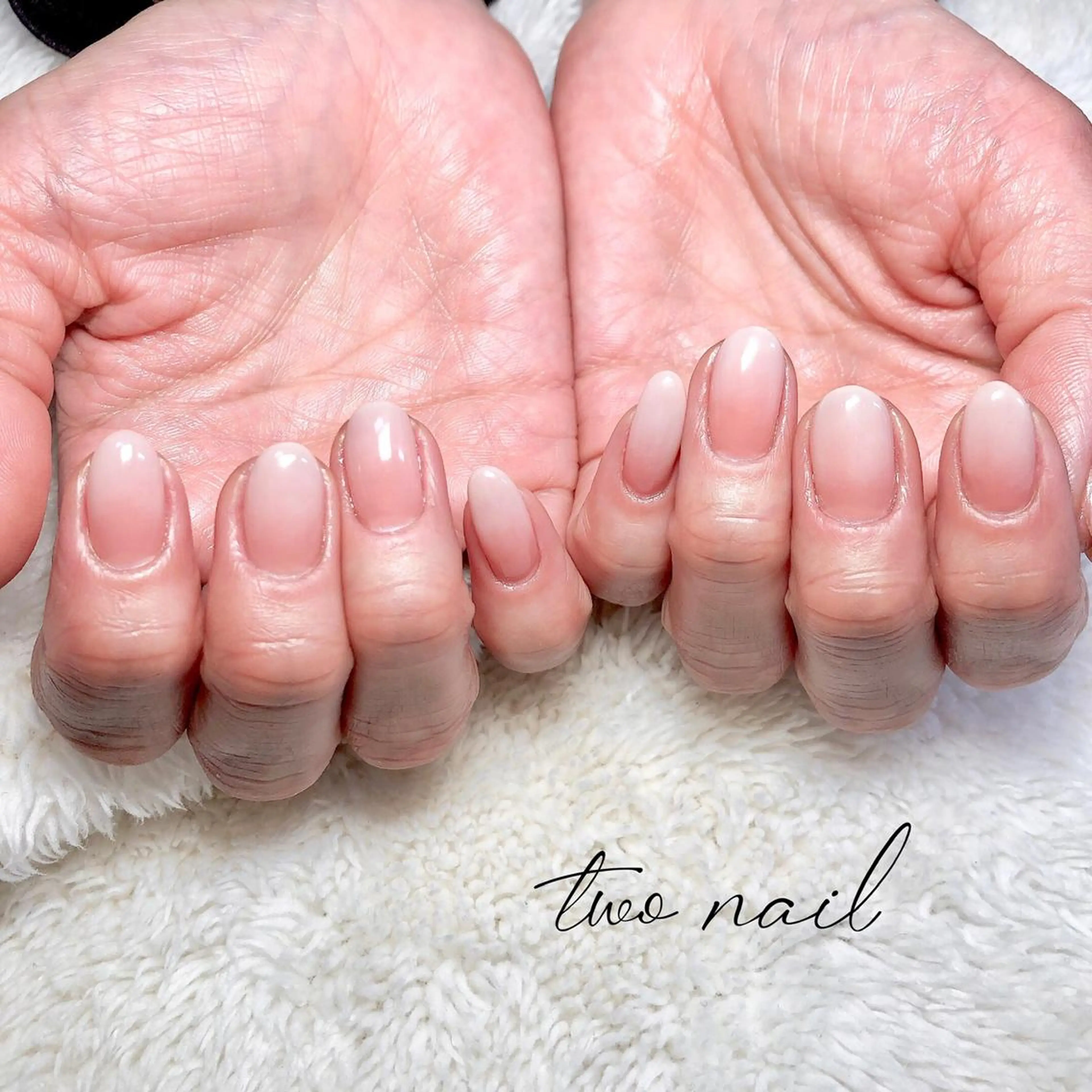 ネイル アートネイル フットネイル ハート ニュアンスネイル ホワイト two nailのネイルデザイン