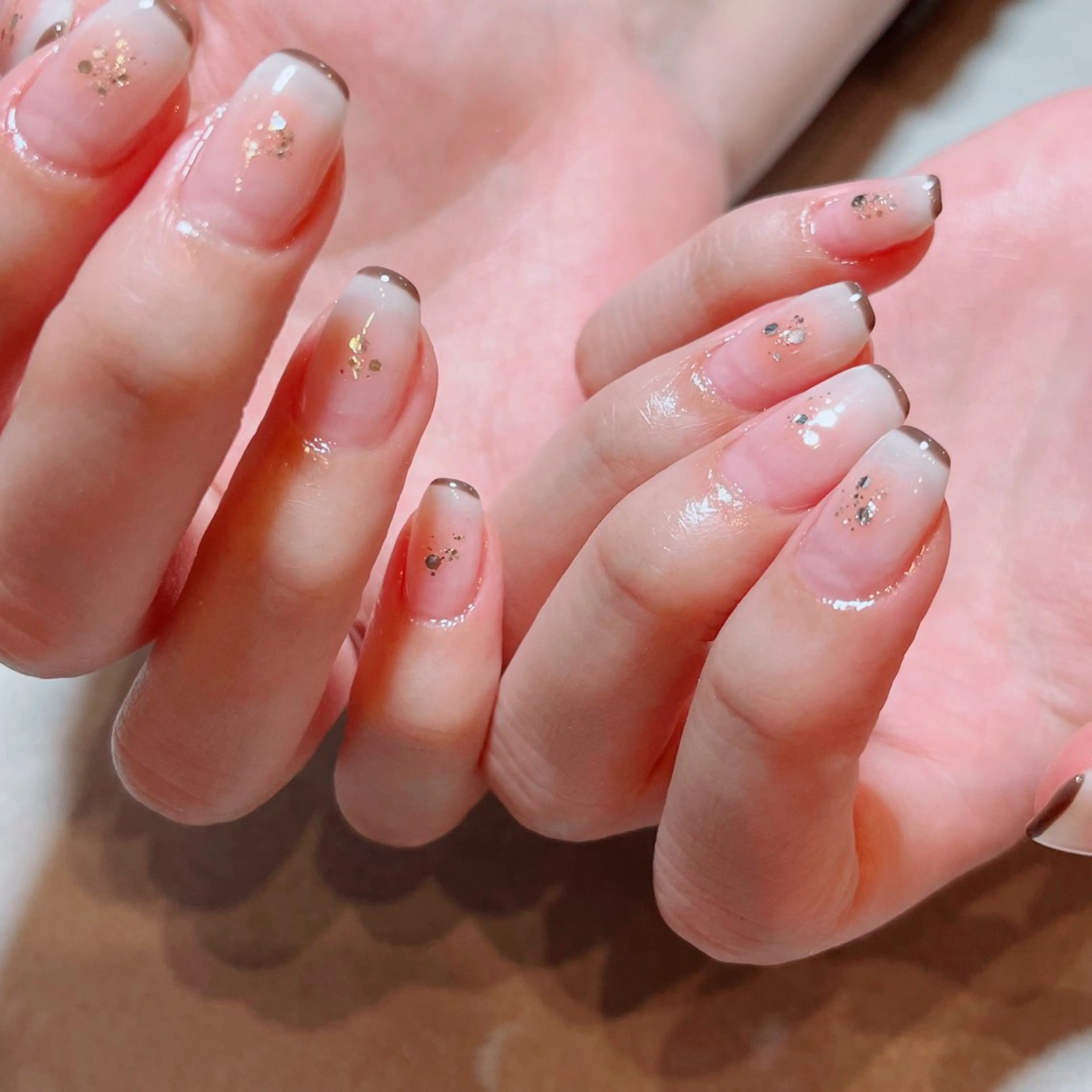 ネイル チークネイル フレンチネイル オレンジ ワンホンネイル ホワイト ハンドネイル ruirui.naildesign所属・RUI ☆のネイルデザイン