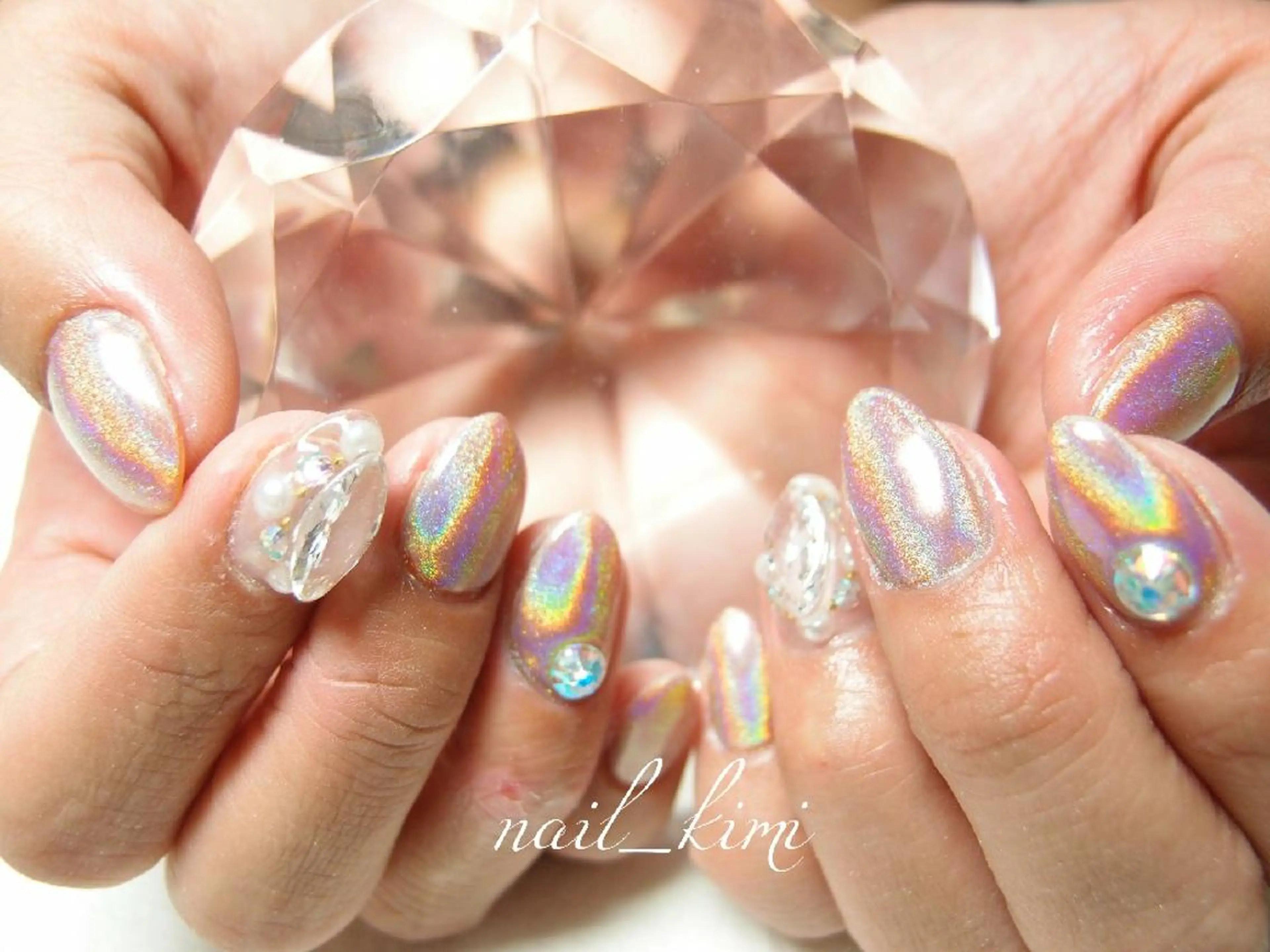 メンズ ネイル アートネイル ワンカラーネイル ストーンネイル ConneQt所属・ETHOSENSE. kimikaのネイルデザイン