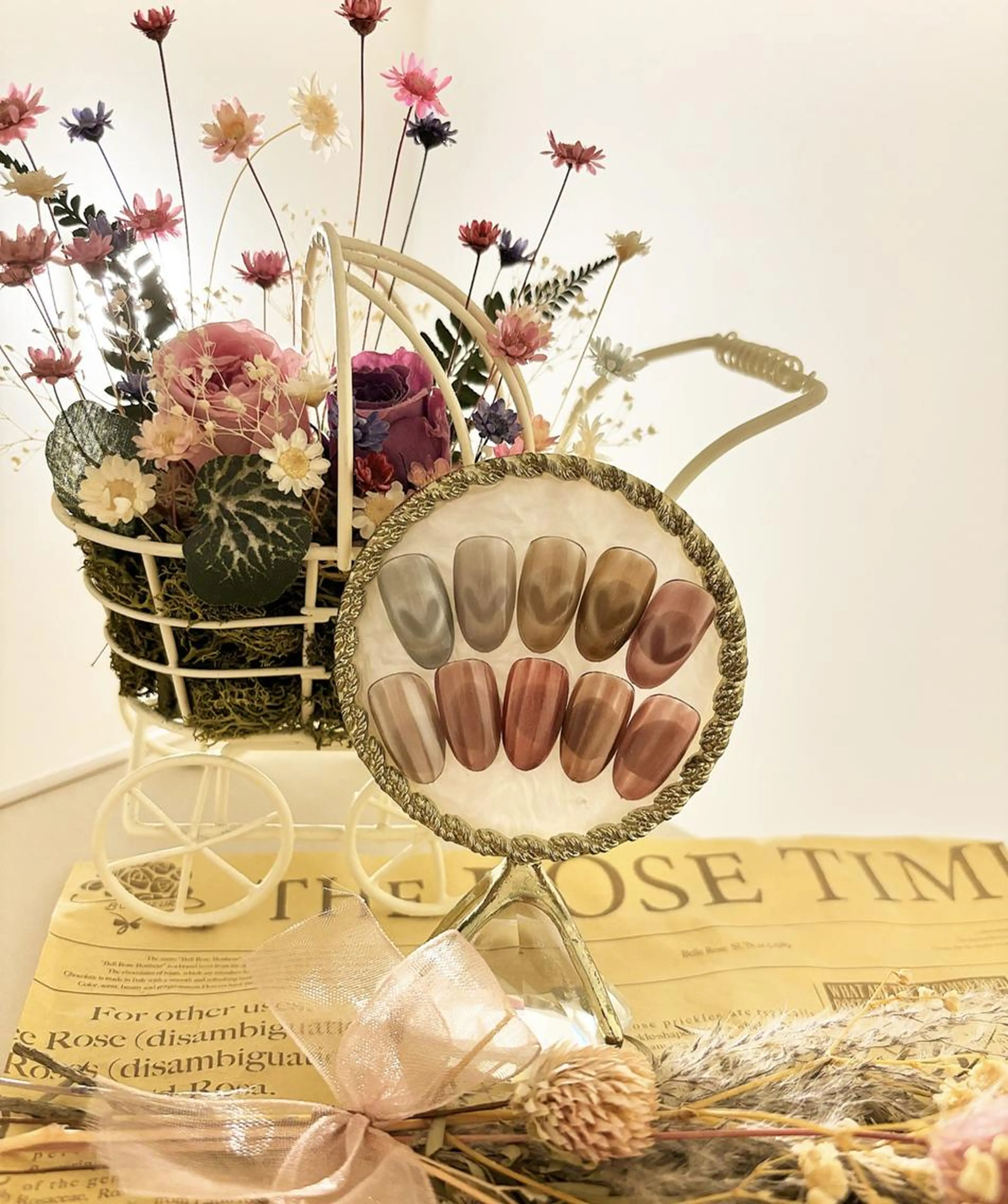 ハート型マグネットネイルコース(ソフトジェルオフ無料)の写真