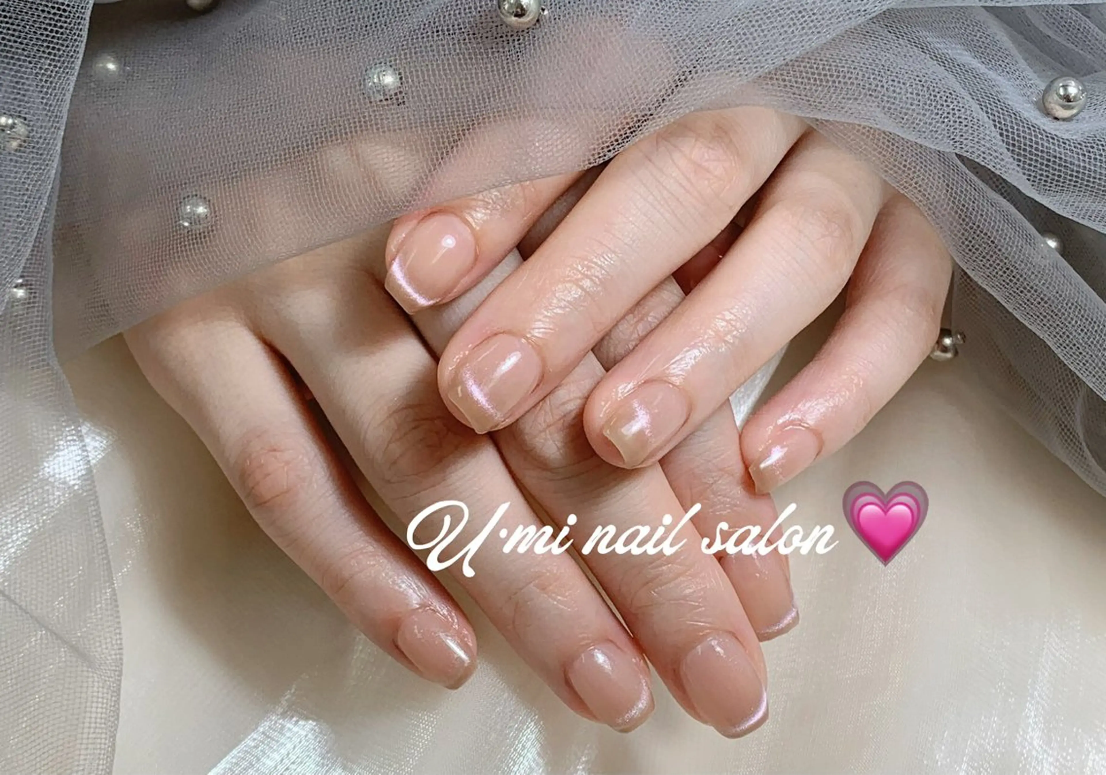 ネイル フレンチネイル マグネットネイル マグネットフレンチ Ｕ·Mi nail salon所属・u・mi  上野御徒町パラジェルのネイルデザイン