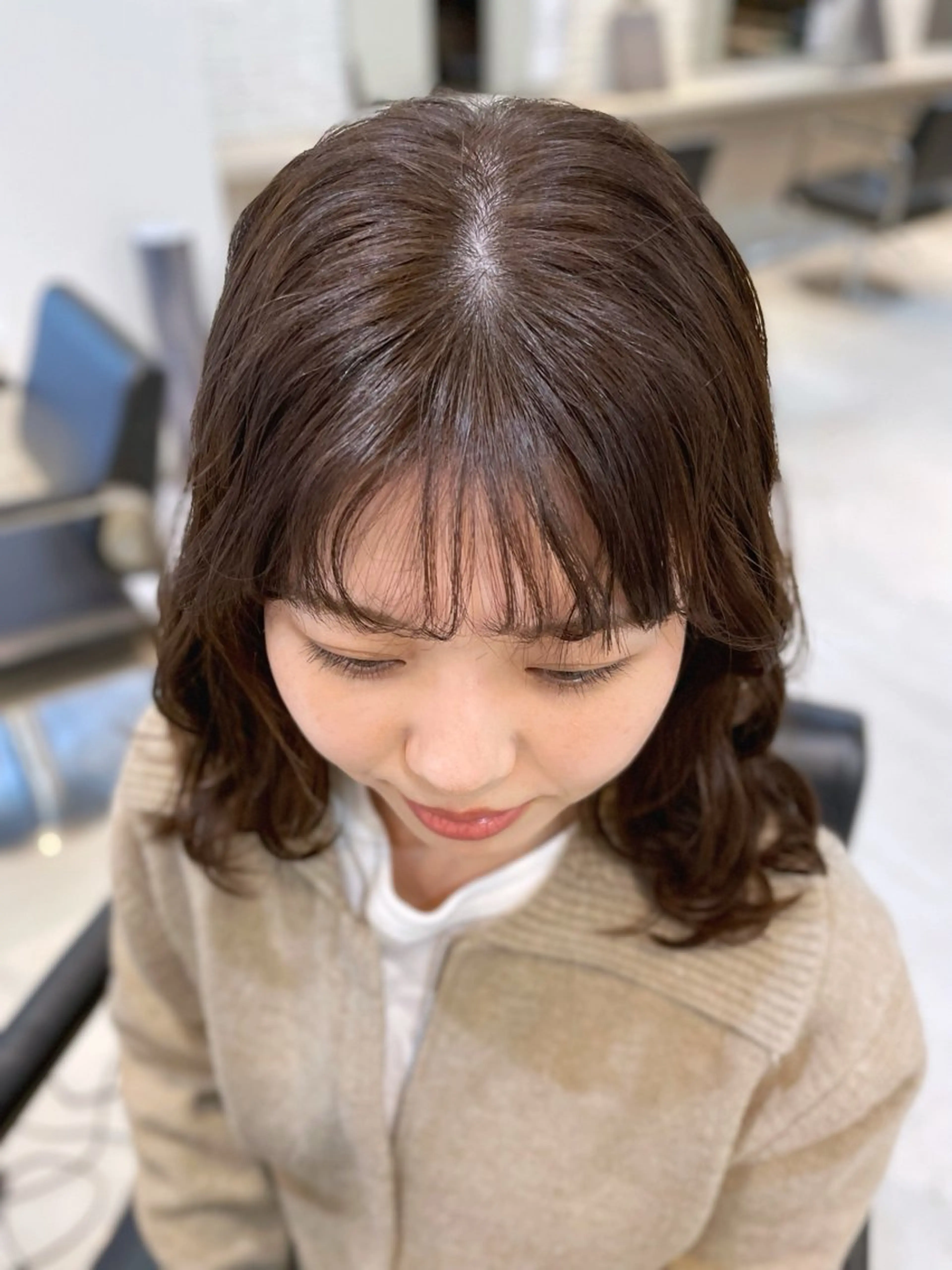 ミディアム ミディアムパーマ noa hair design 町田店所属・miyu♡̷̷ 韓国ヘア/顔まわりのヘアスタイル