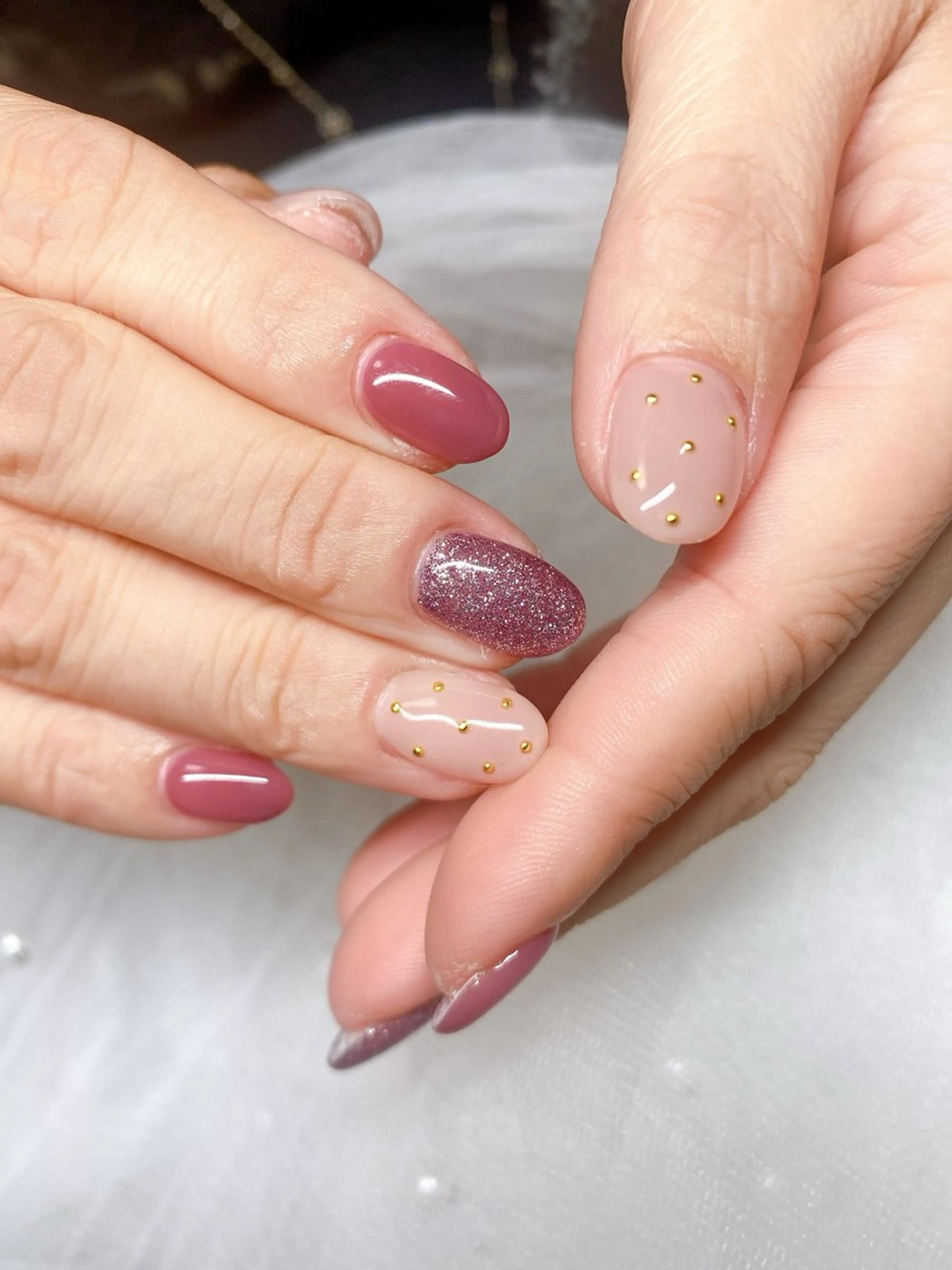 ネイル ハンドネイル PLUM  BELL 横浜自宅ネイルのネイルデザイン