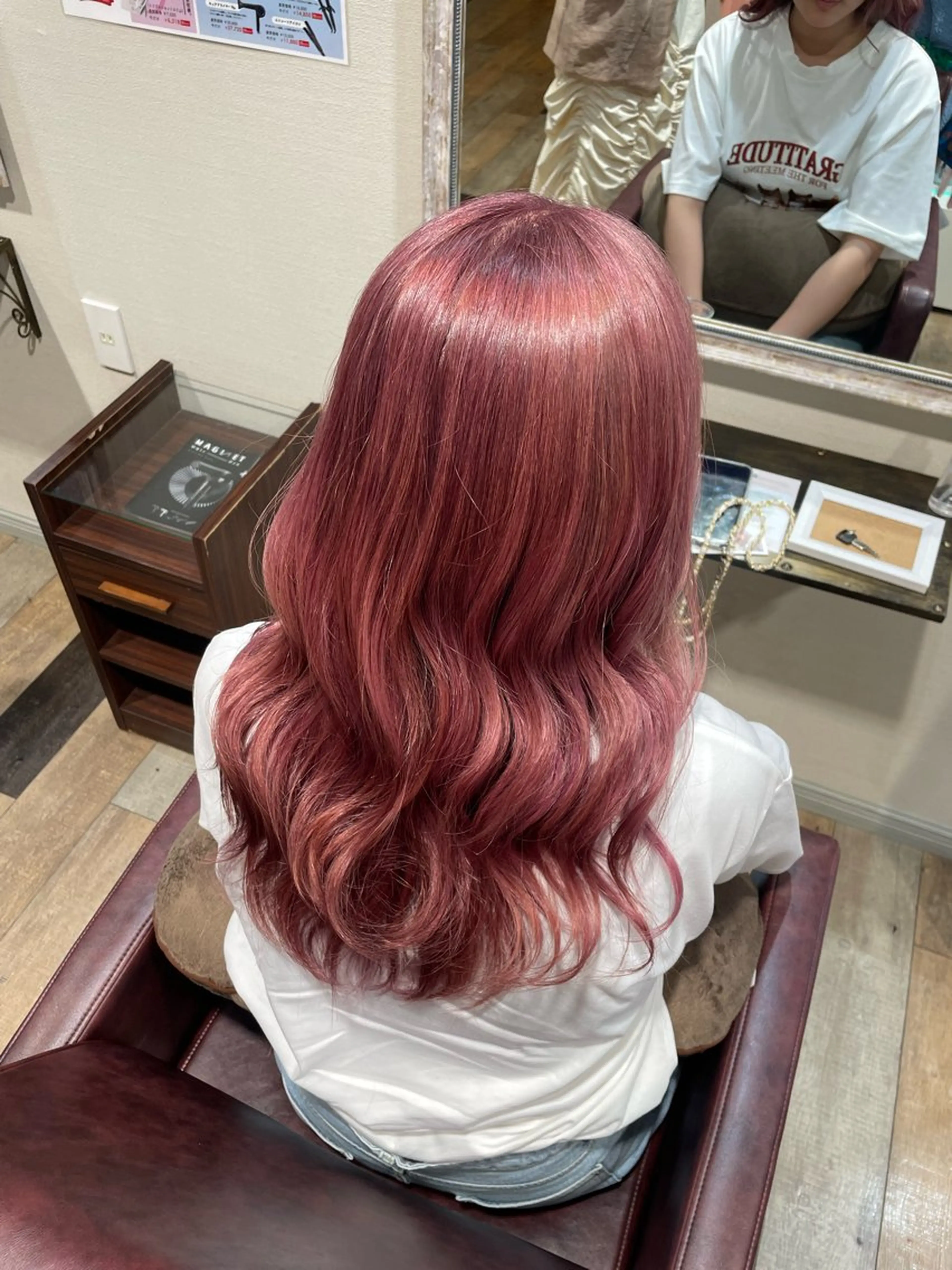 ロング カラー ヘアカラー トリートメント なつき/ 艶カラー/縮毛矯正のヘアスタイル