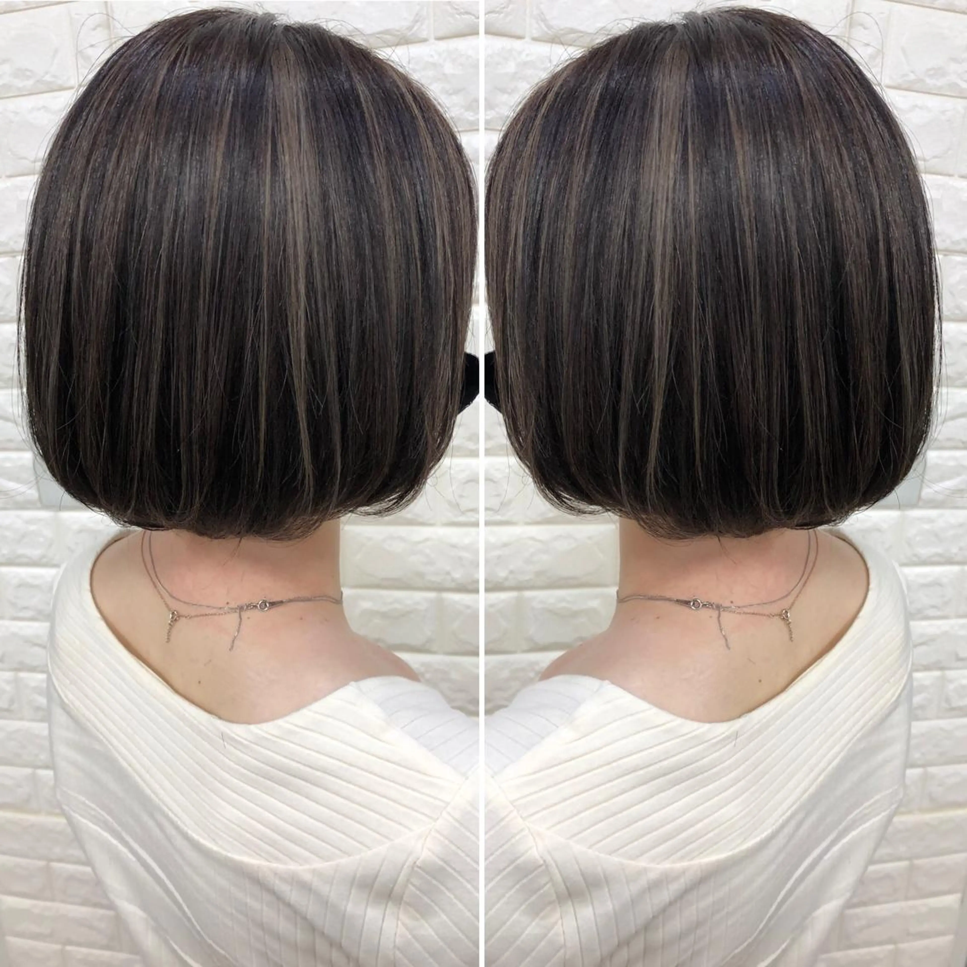 ミディアム カラー ブリーチ ケアブリーチ ハイライトカラー ハイライト ヘアカラー トリートメント famille所属・famille ファミーユのヘアスタイル