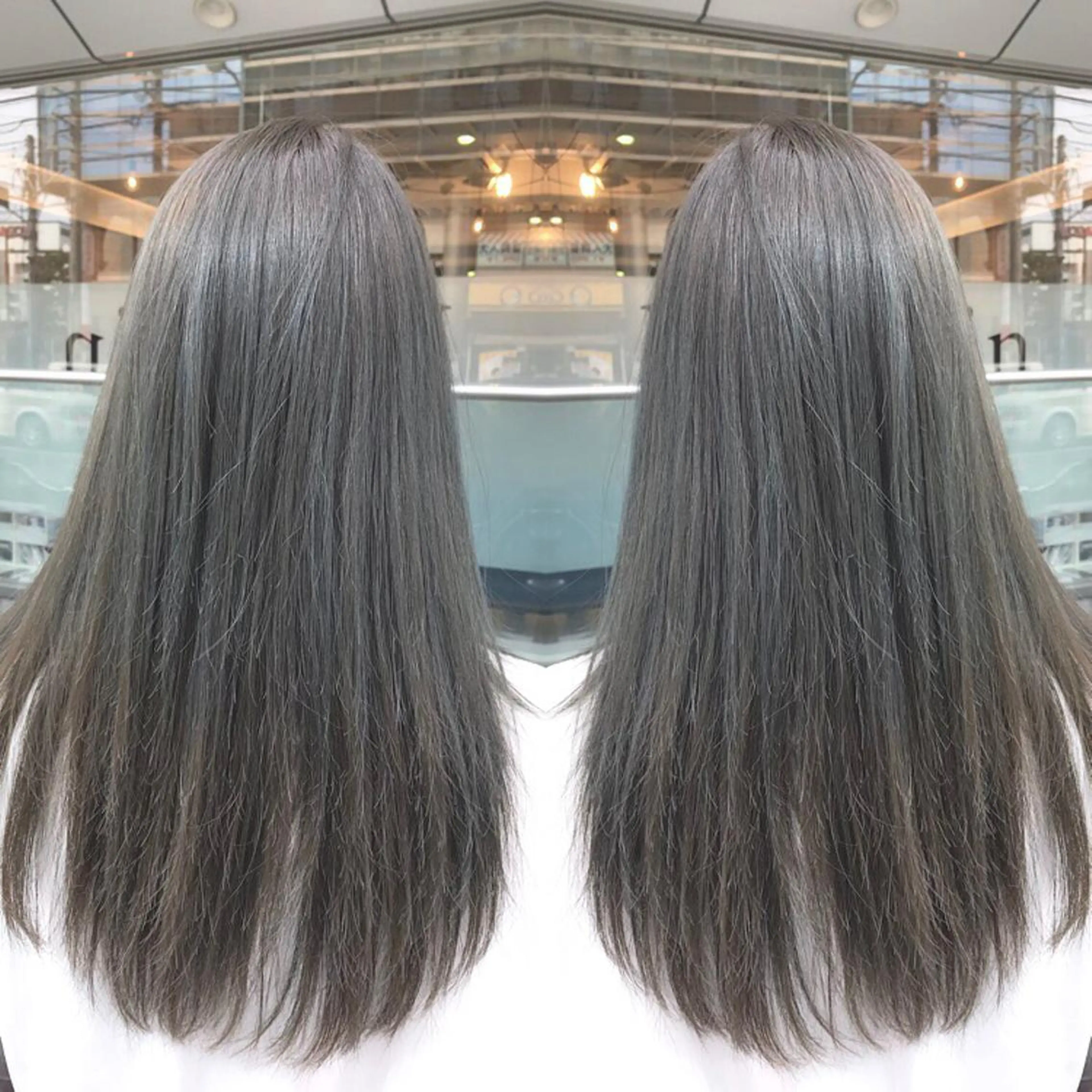 ロング カラー アッシュ ブルーカラー ブルーアッシュ イルミナカラー 青木 茂樹⭐️ 透明感カラーのヘアスタイル