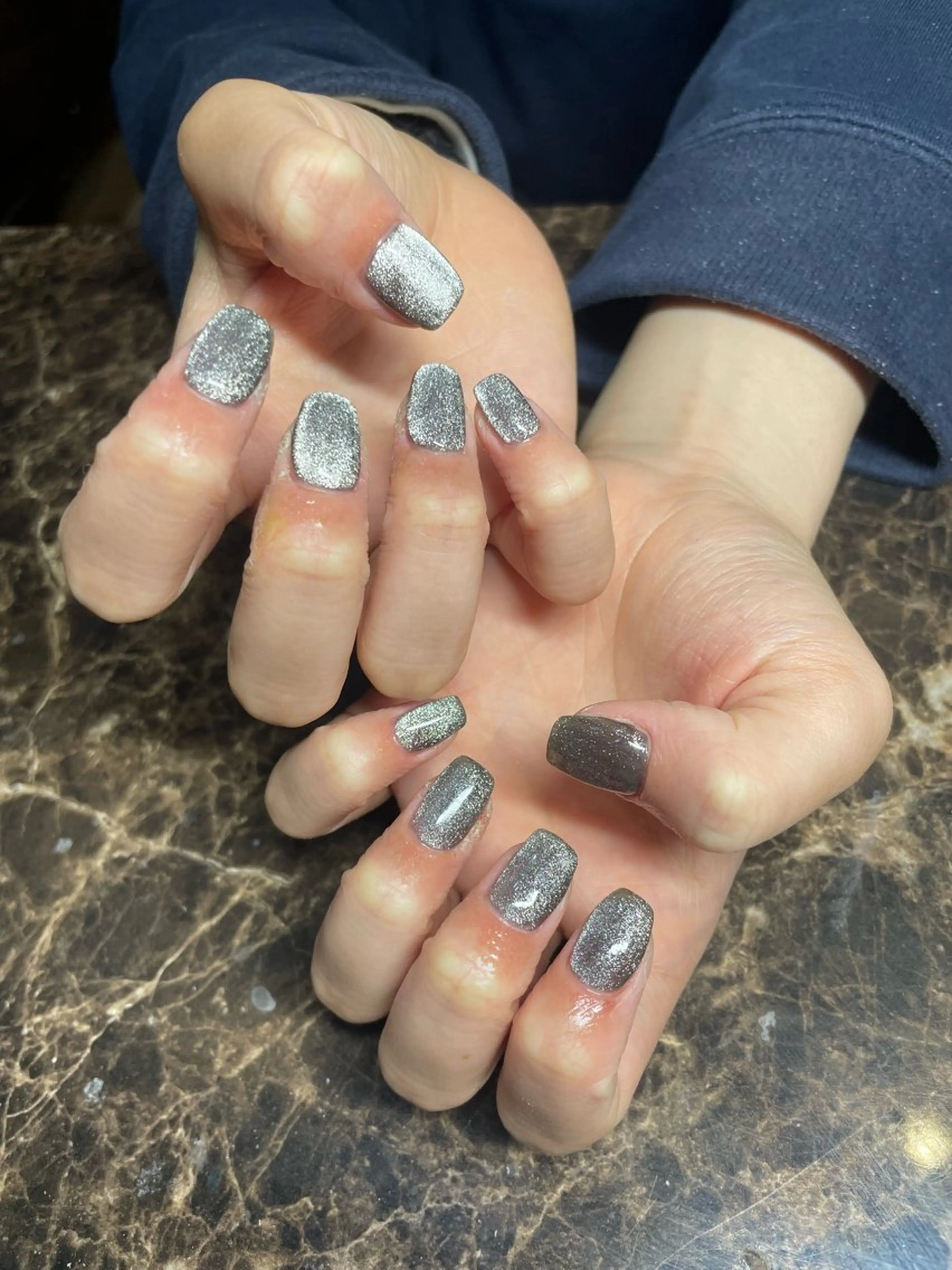 ネイル クリアネイル シルバー IROHA NAIL 北村菜帆のネイルデザイン