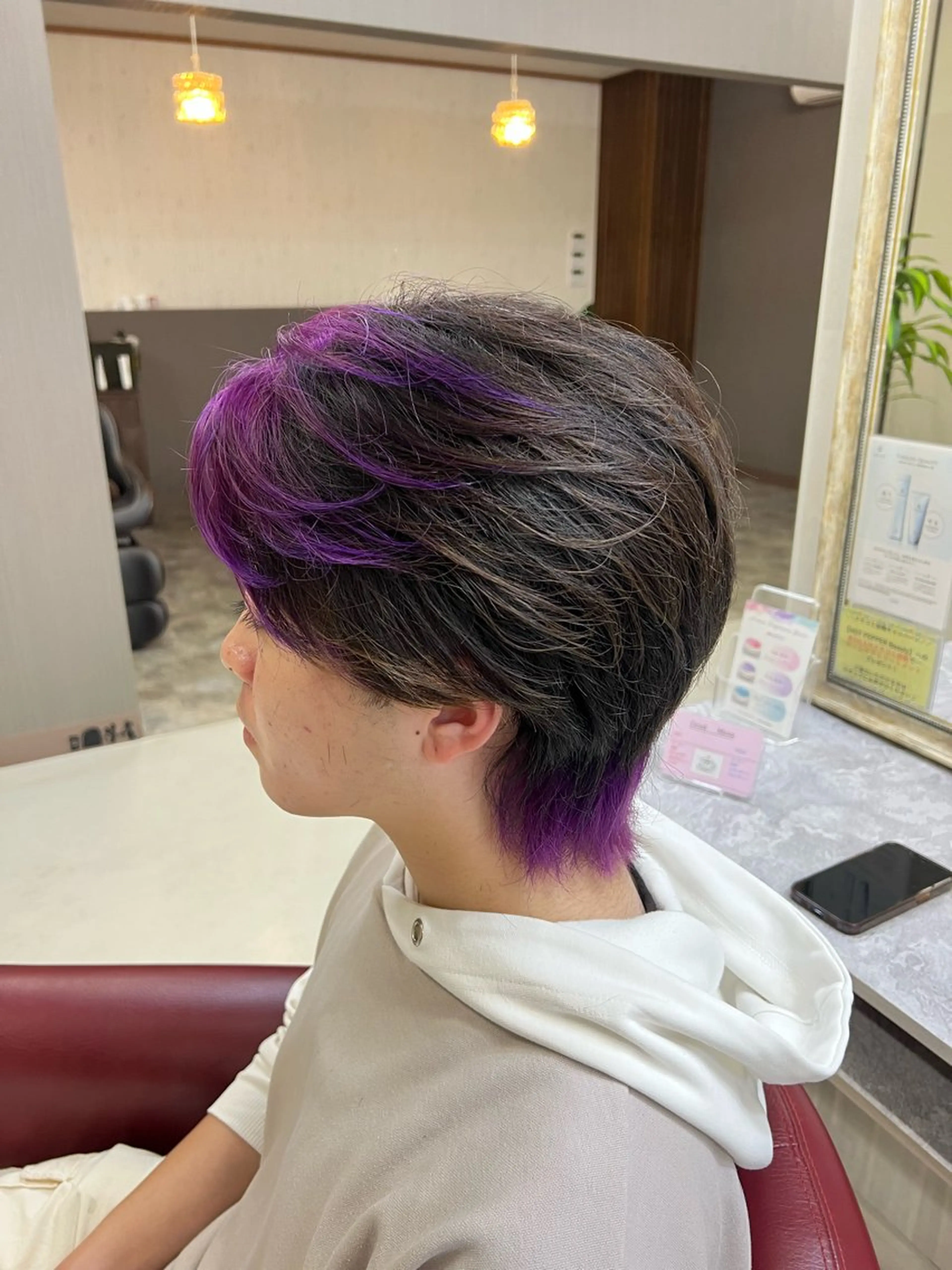 ショート カラー メンズ メンズインナーカラー ミストバング  フェイスフレーミング インナーカラー KEN 🌟のヘアスタイル