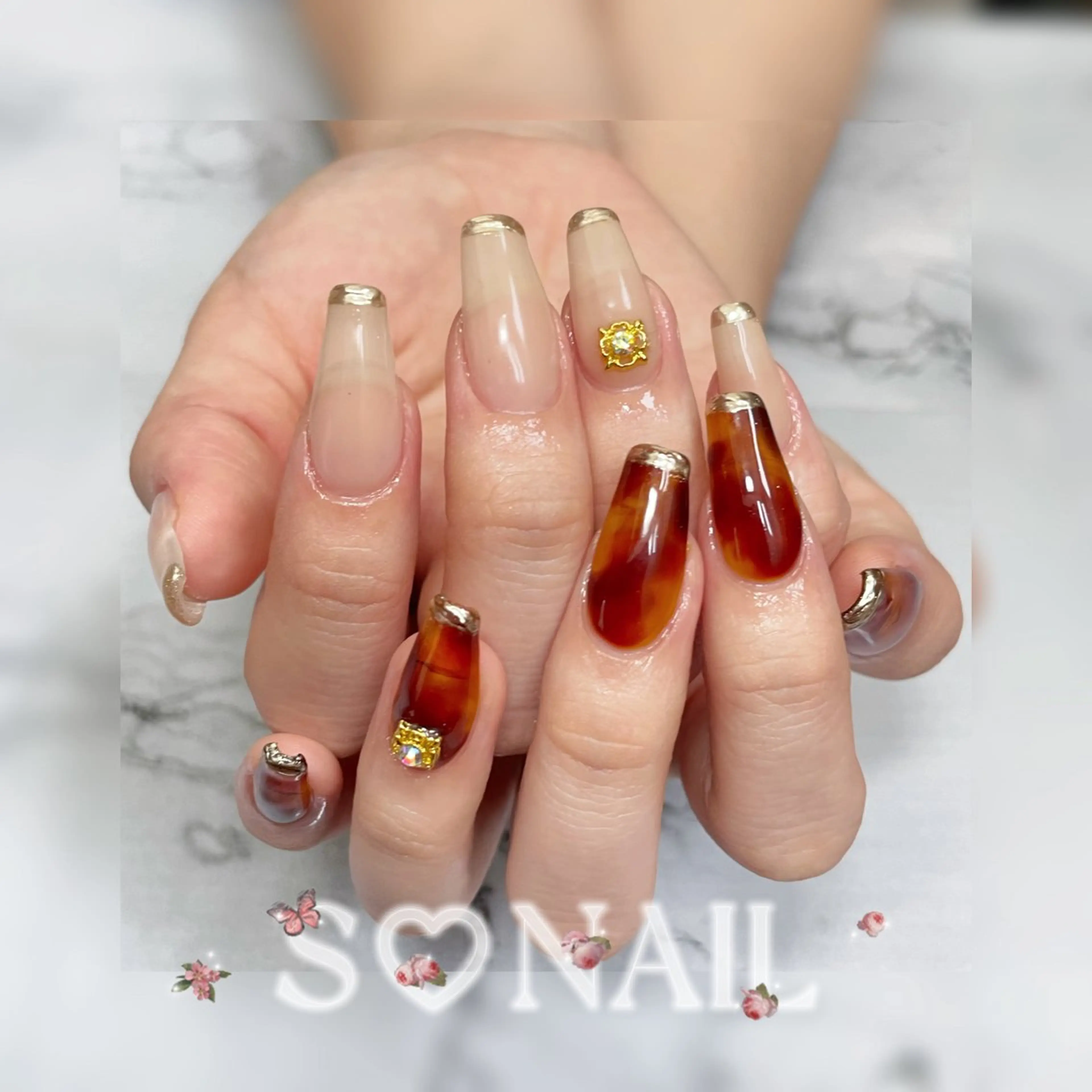 ネイル べっ甲ネイル S♡NAIL所属・S.NAIL Suuのネイルデザイン