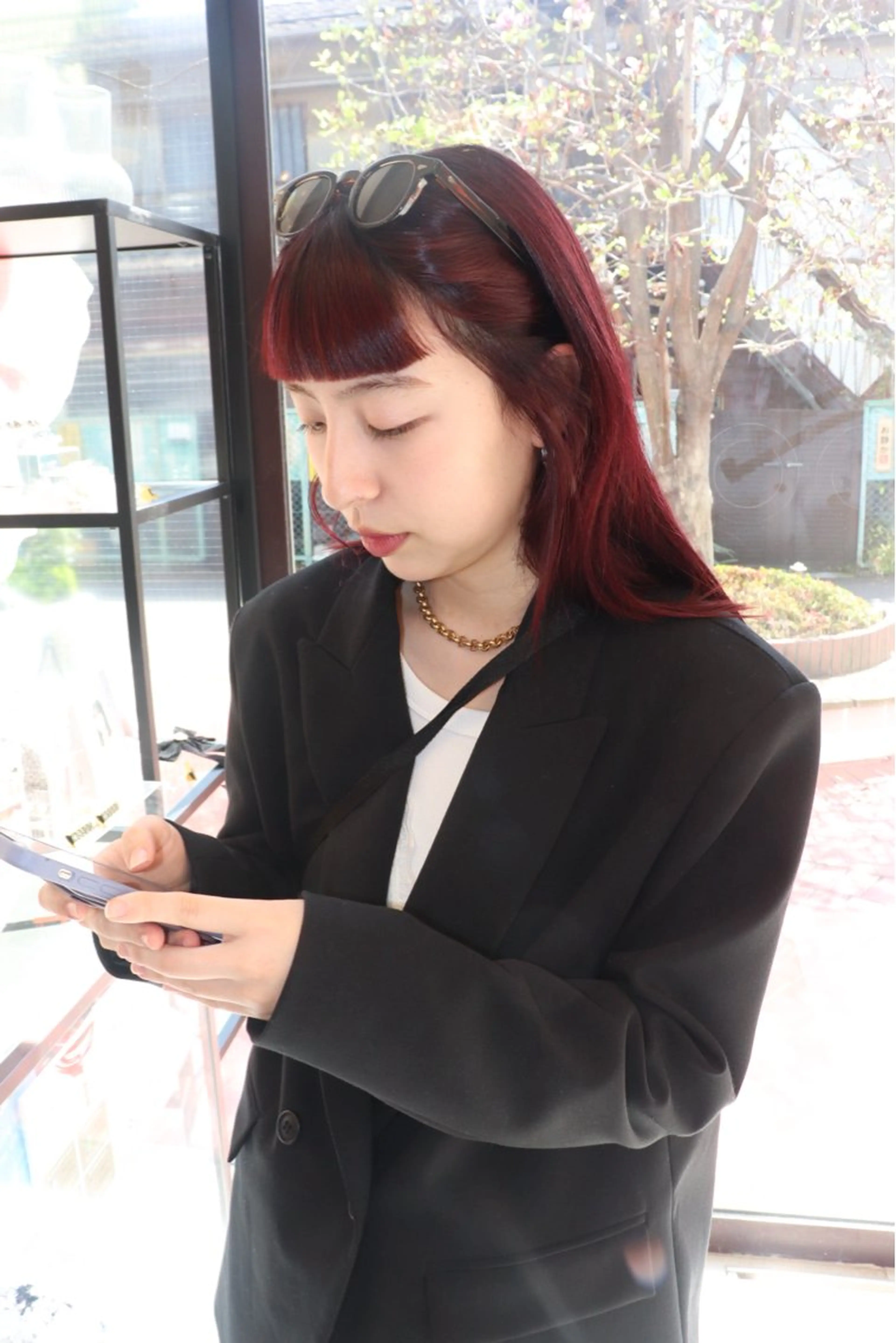 セミロング カラー ヘアアレンジ ヘアカラー @kyoniyy KYONIのヘアスタイル