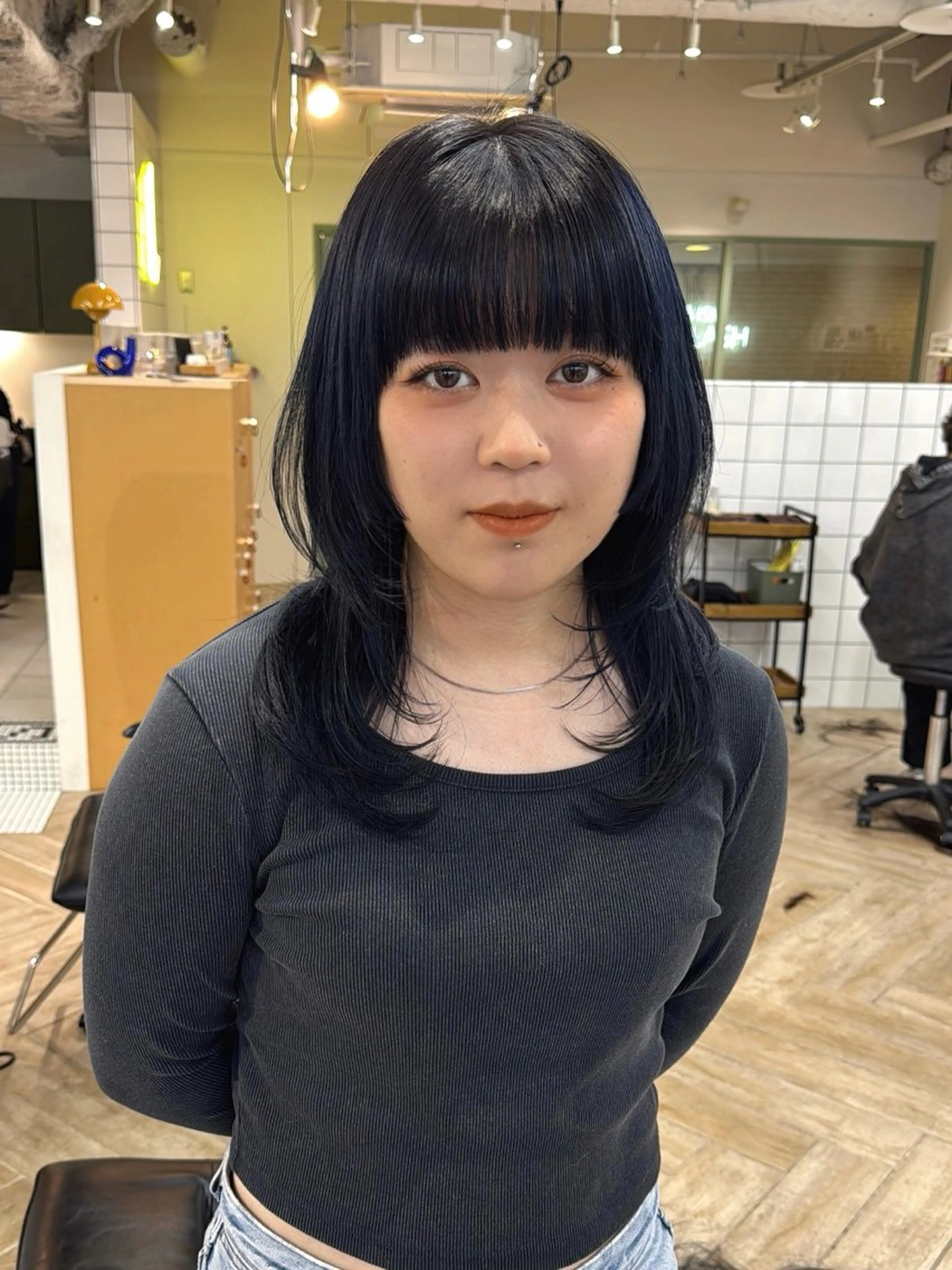 セミロング カット ヘアカラー トリートメント 新潟/万代/ベージュ ダブルカラー髙橋魁真のヘアスタイル