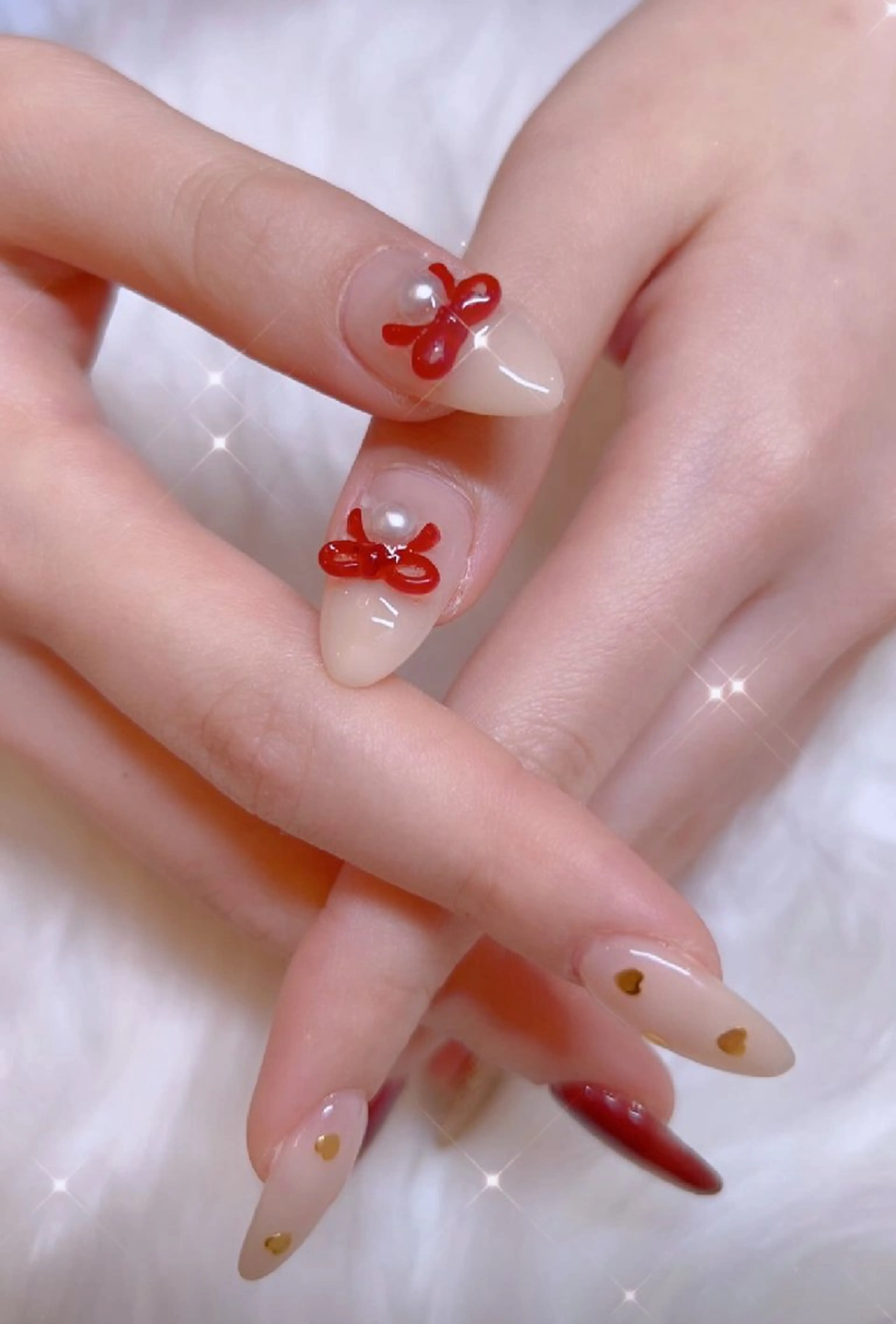 ネイル アートネイル 冬ネイル クリスマス ハンドネイル I LOVE ME  NAIL.｡.:*♡のネイルデザイン