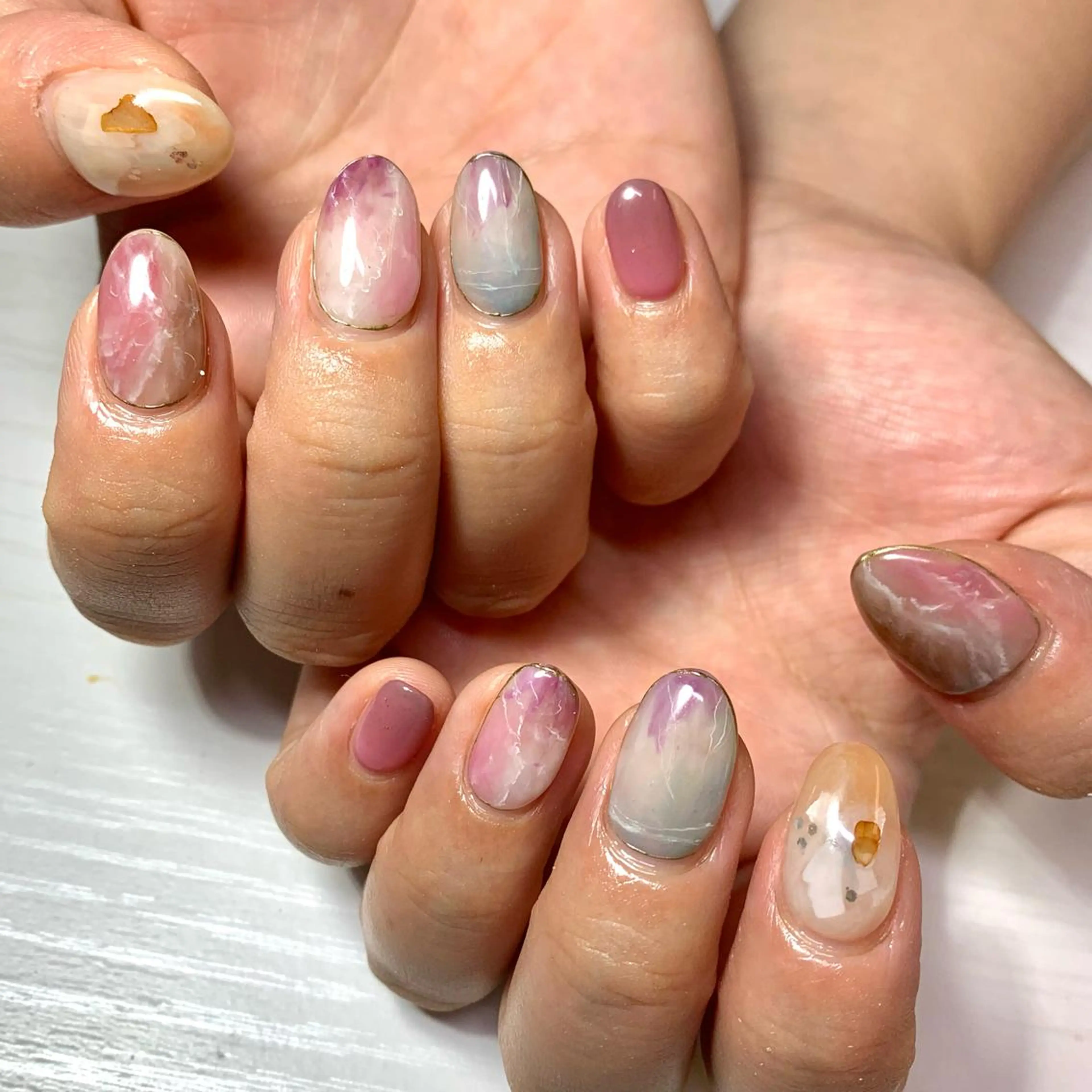 ネイル ハンドネイル καρδιά -ｶﾙﾃﾞｨｱ-のネイルデザイン