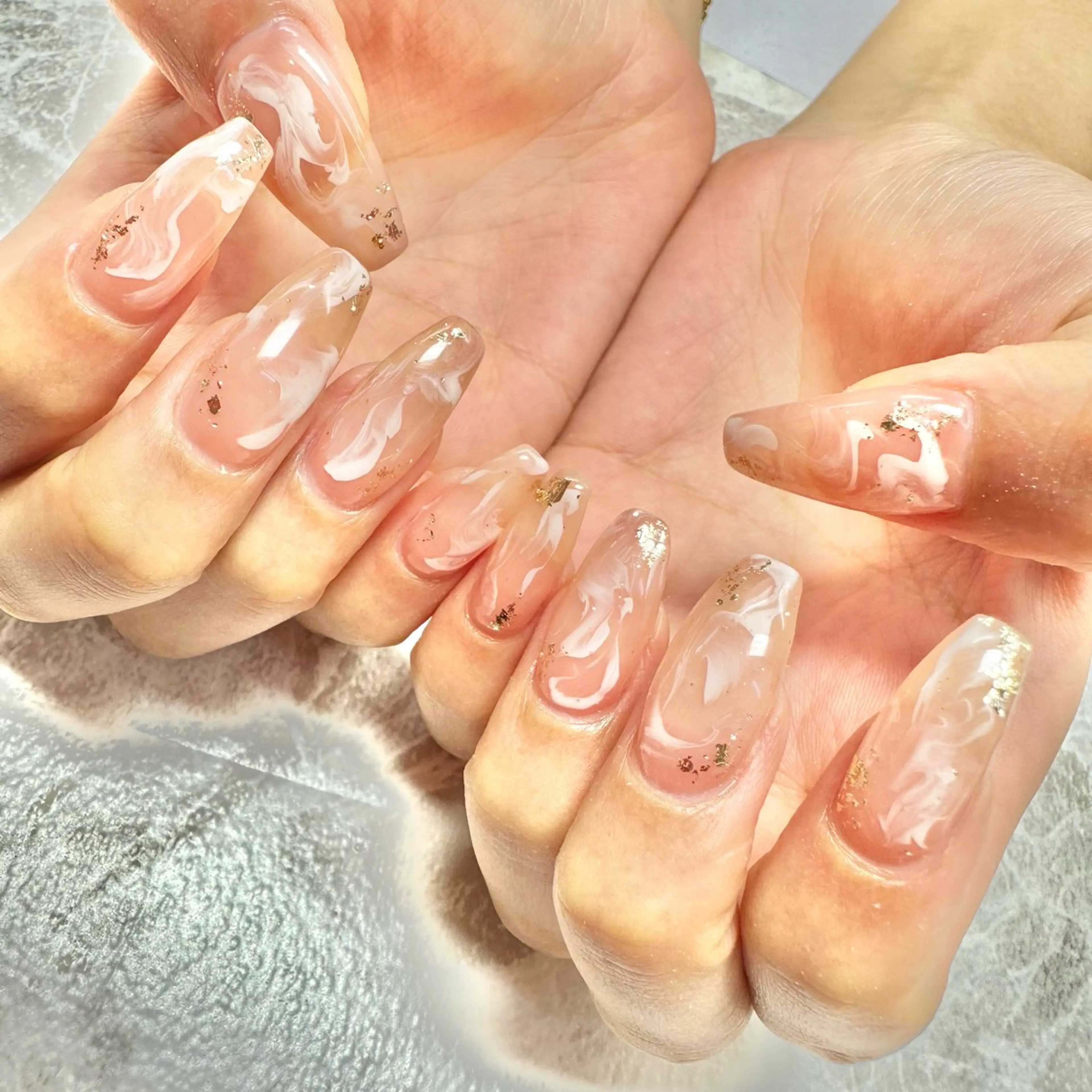 ネイル 大理石ネイル(マーブル) ニュアンスネイル シンプルネイル 🤎CHARME NAIL🤎のネイルデザイン