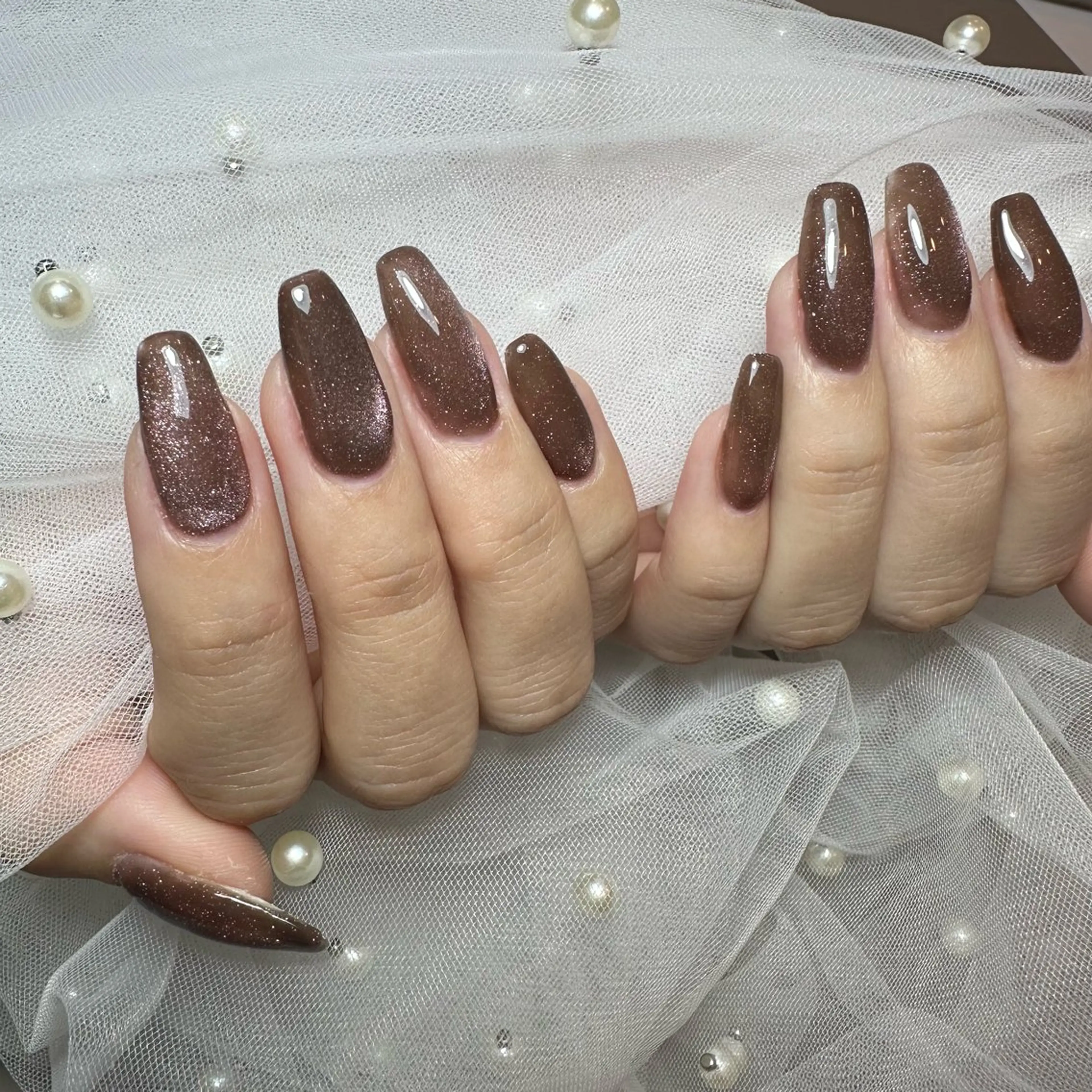 ネイル クリアネイル フラッシュネイル フレンチネイル ジェルネイル マグネットネイル Reilly nail.所属・Reillynail レイリーネイルのネイルデザイン