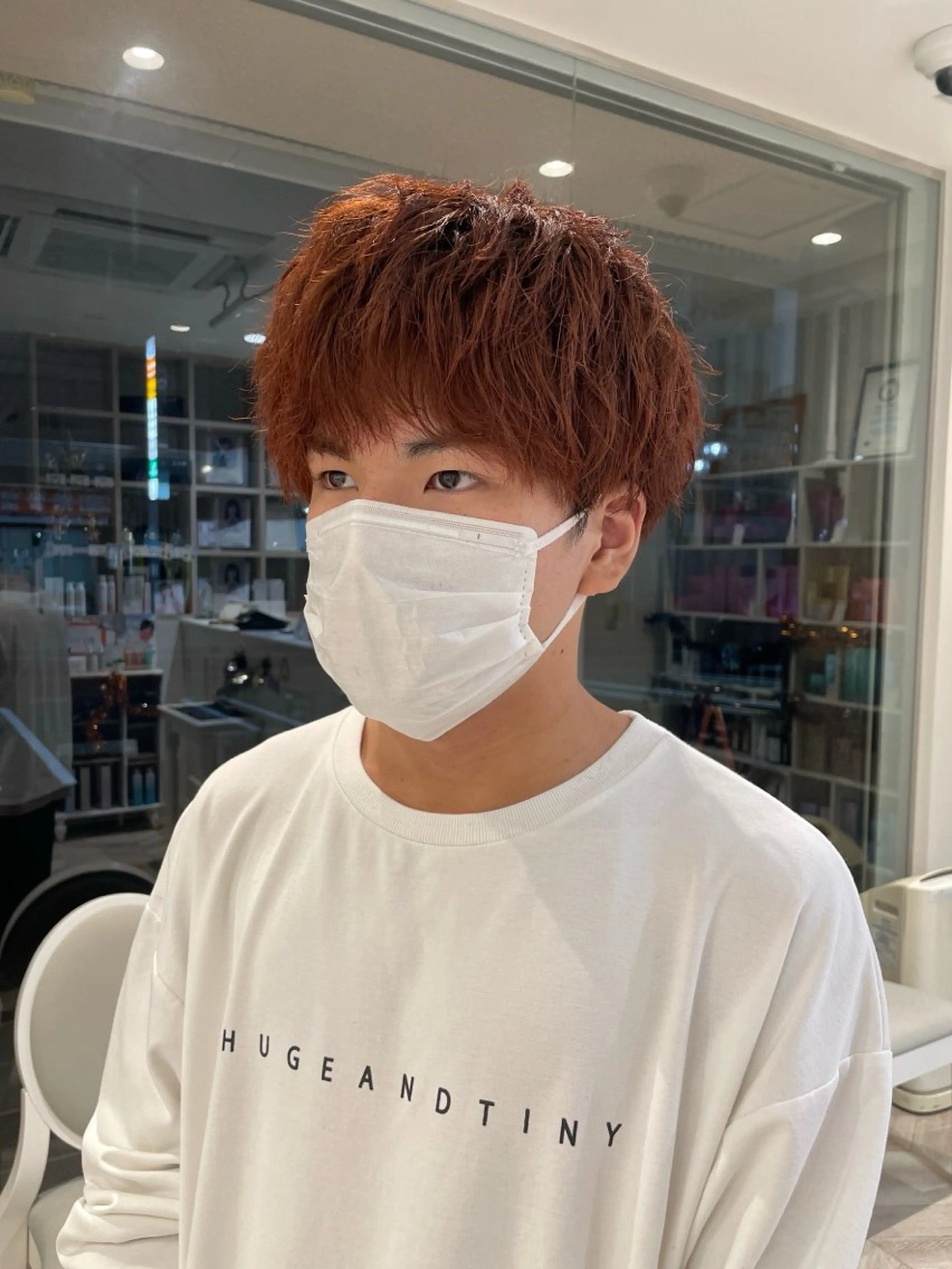 カラー メンズ ブラウンカラー オレンジ オレンジブラウン 三好春奈 /イルミナカラーのヘアスタイル