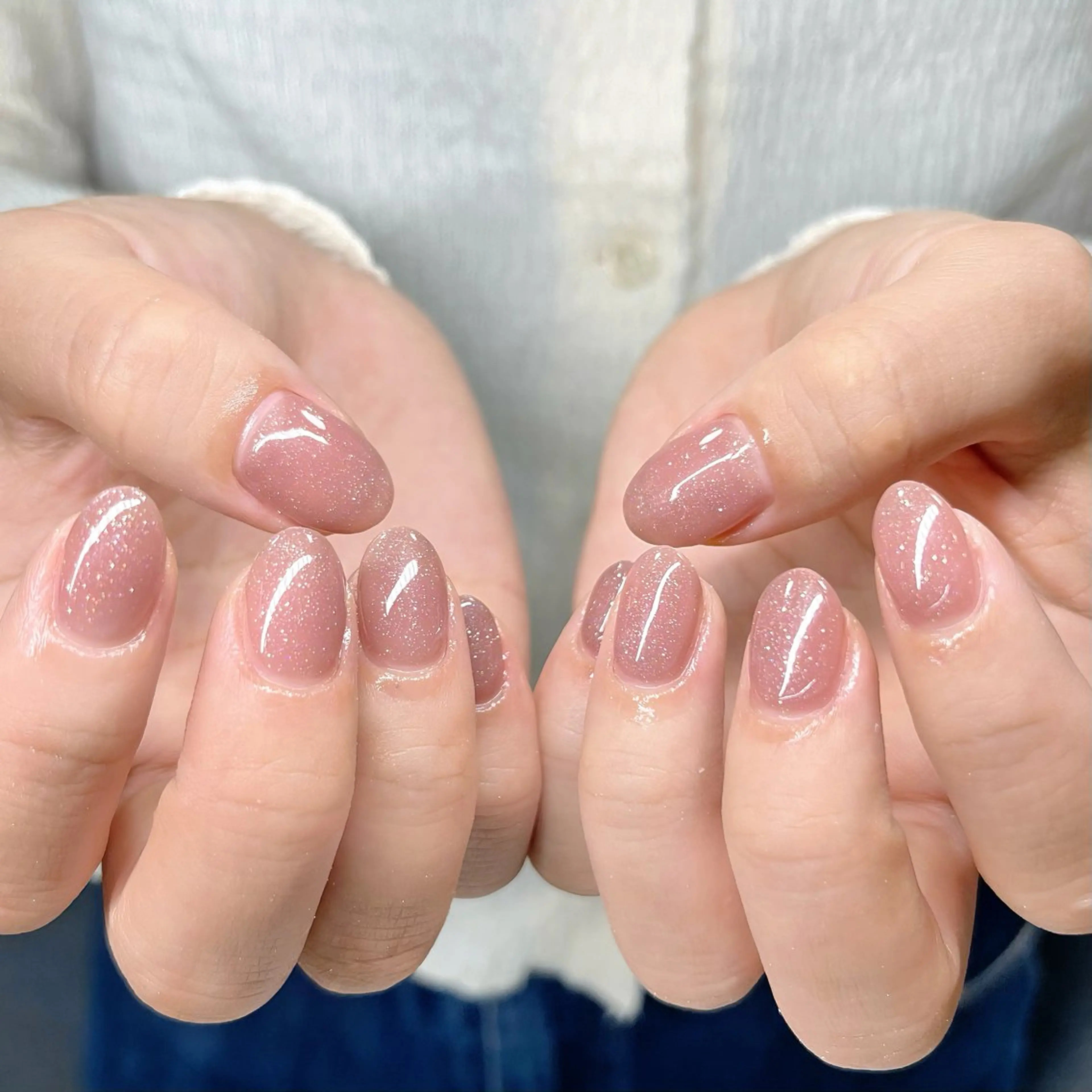 ネイル ラメ(グリッター) マグネットネイル オフィスネイル ピンク シンプルネイル ハンドネイル ハンドケア 🫧OPELIA NAIL渋谷🫧のネイルデザイン