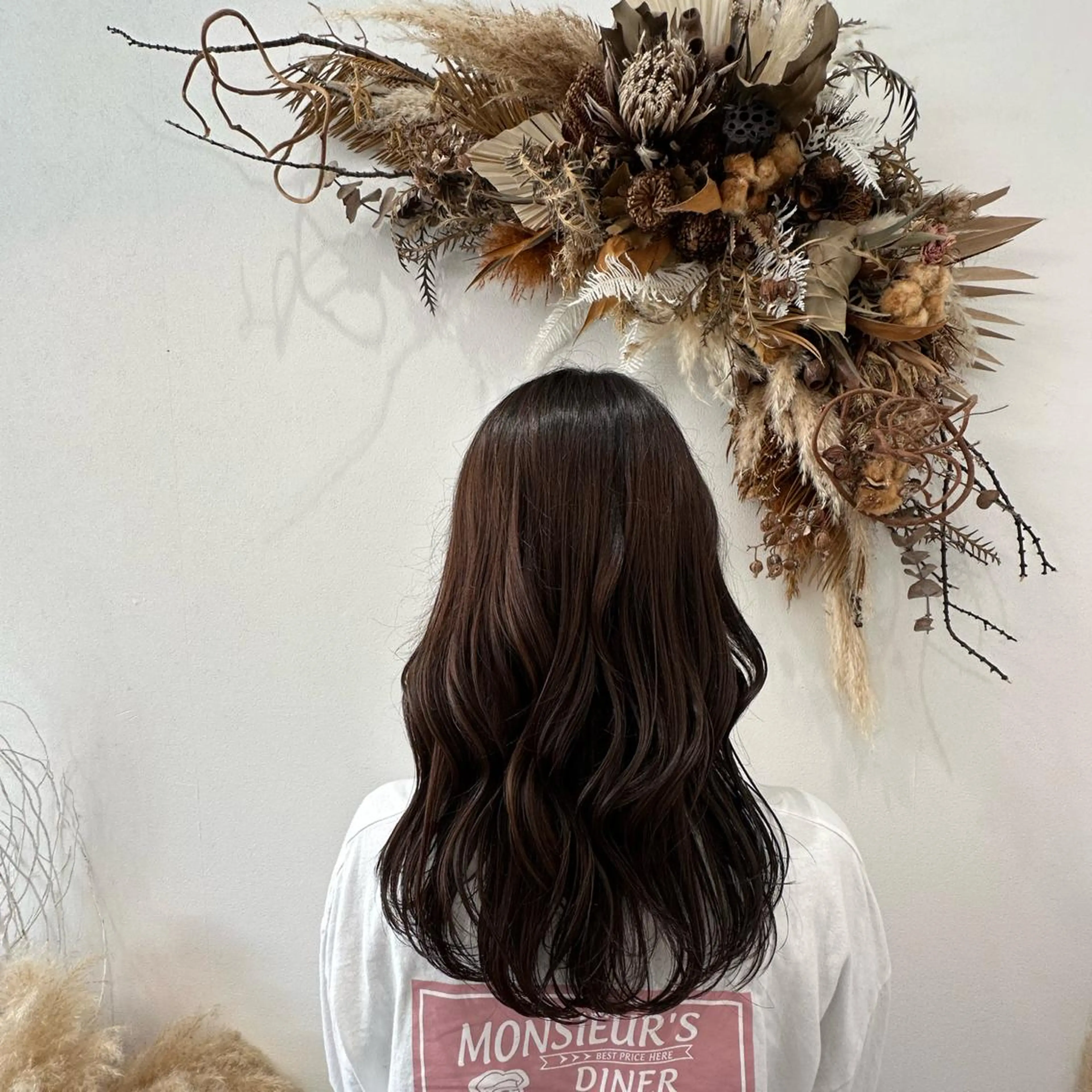 ロング 顔周りカット 似合わせカット 岩本みるか/ 暖色カラー/ベージュのヘアスタイル