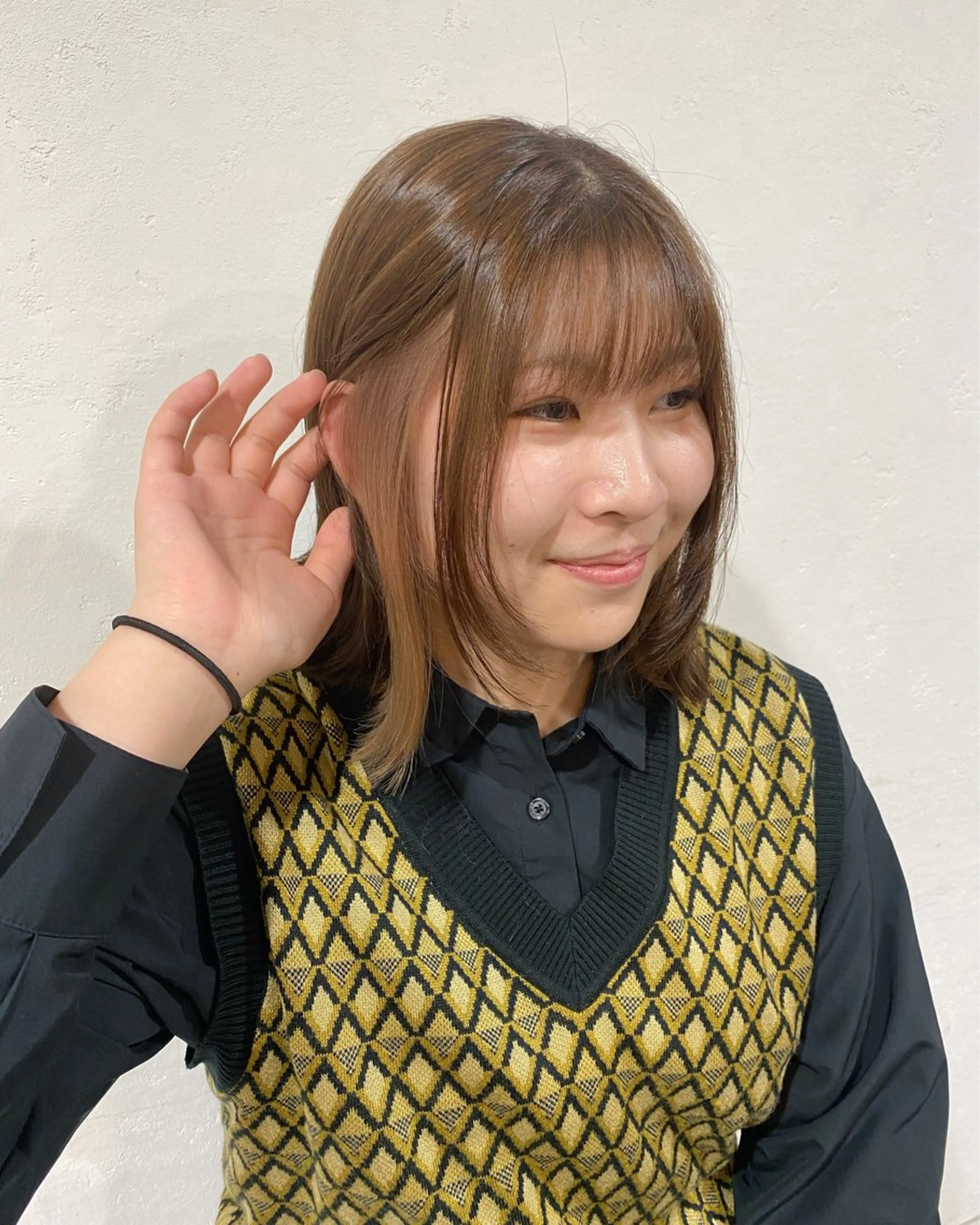 ミディアム ヘアカラー 石川 雅のヘアスタイル